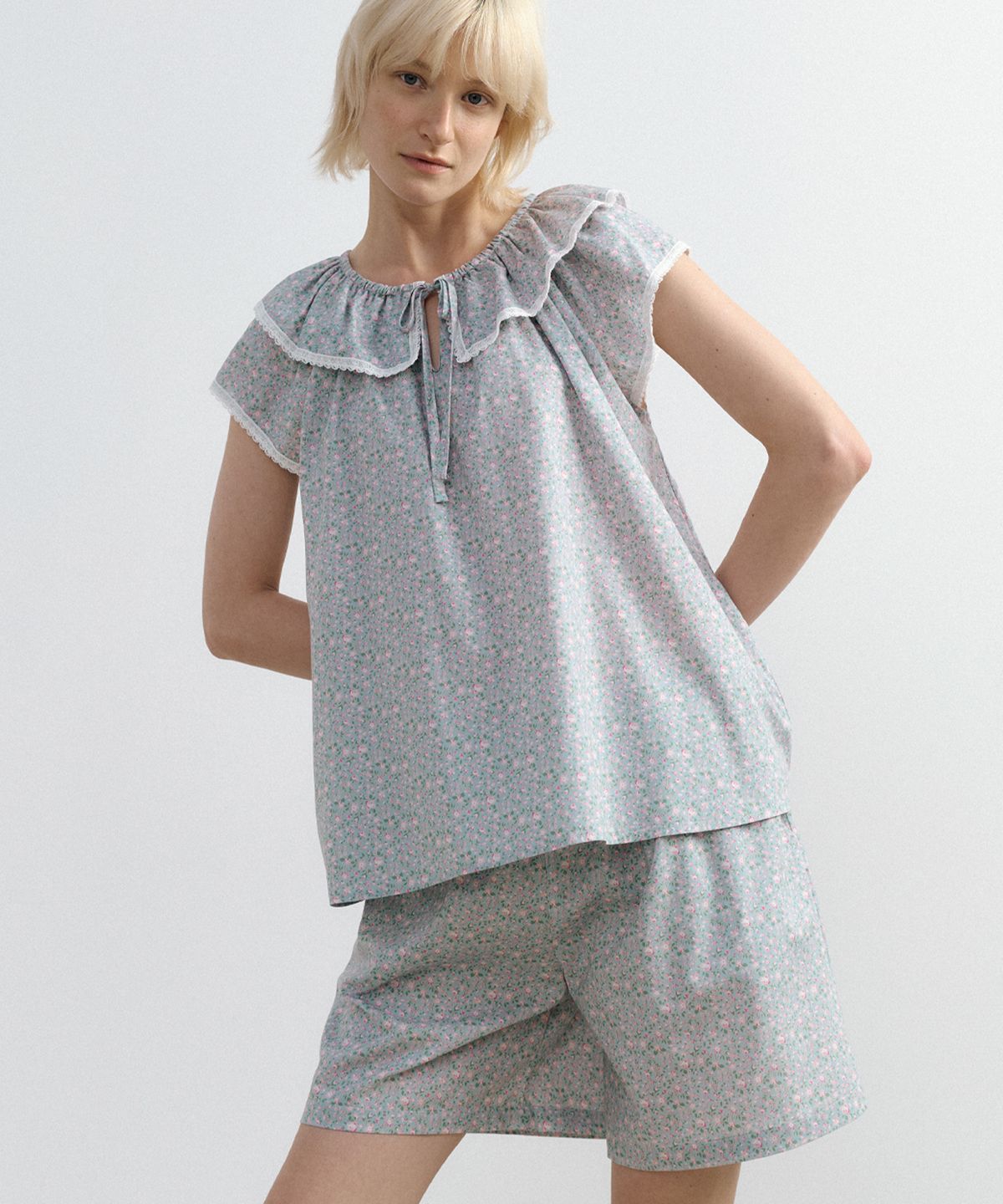 조스라운지(JO'S LOUNGE) [모달] (couple) Siena Short Pajama Set + Cap Sleeve Two-piece