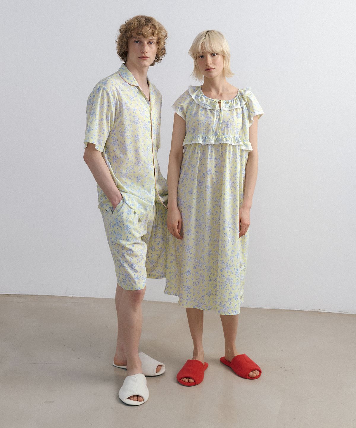 조스라운지(JO'S LOUNGE) [모달] (couple) Maya Short Pajama Set + Cap Sleeve One-piece