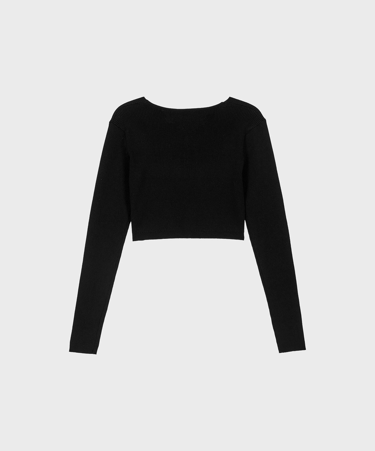 알키알카(ALKI ALKA) Ribbed Ribbon Bolero (Black)