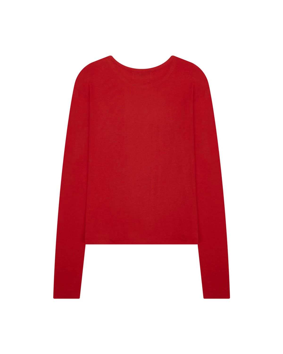 구보(GUVO) Layered round long sleeve t-shirt, red