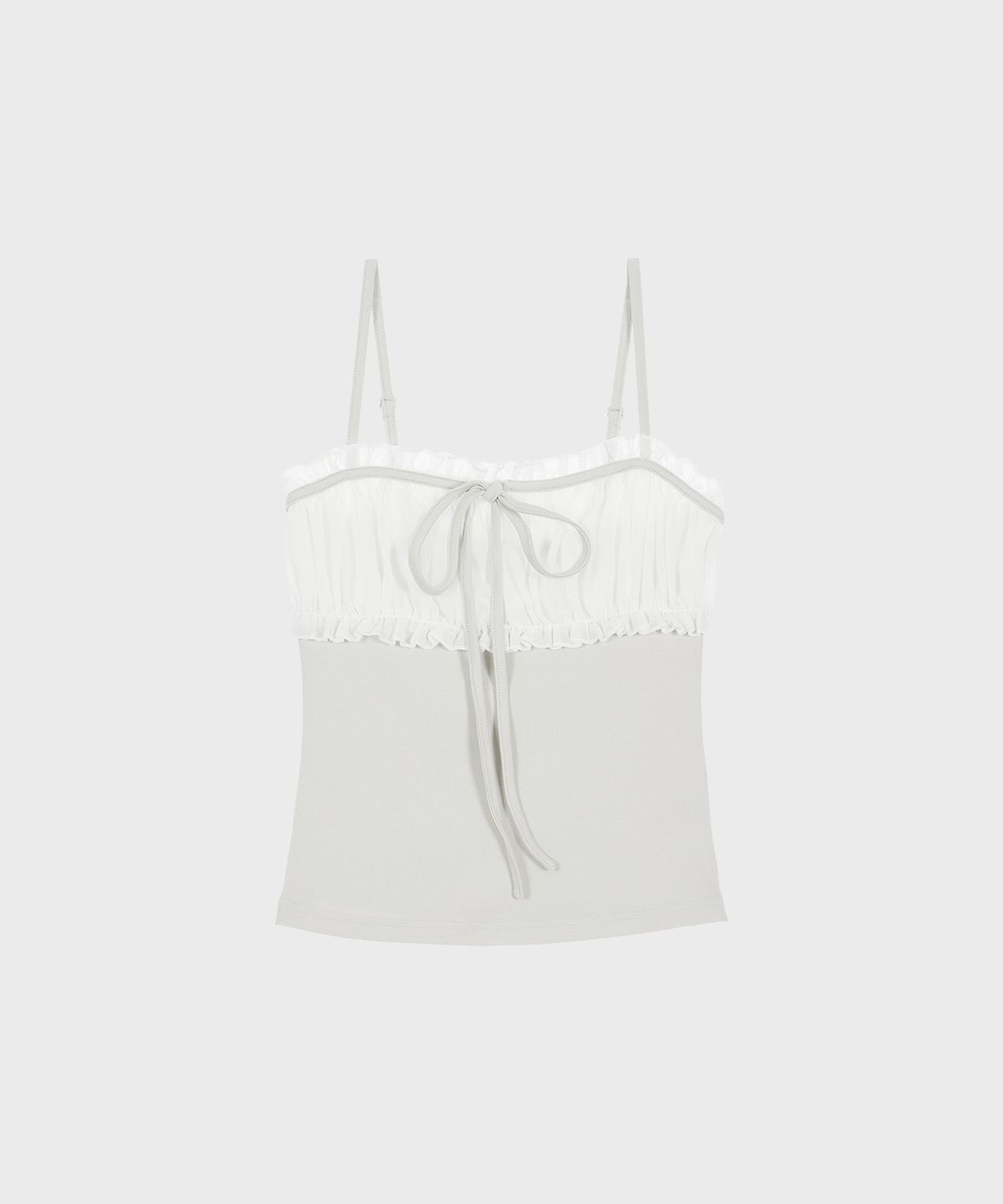 알키알카(ALKI ALKA) Chiffon Ribbon Sleeveless (Light Gray)