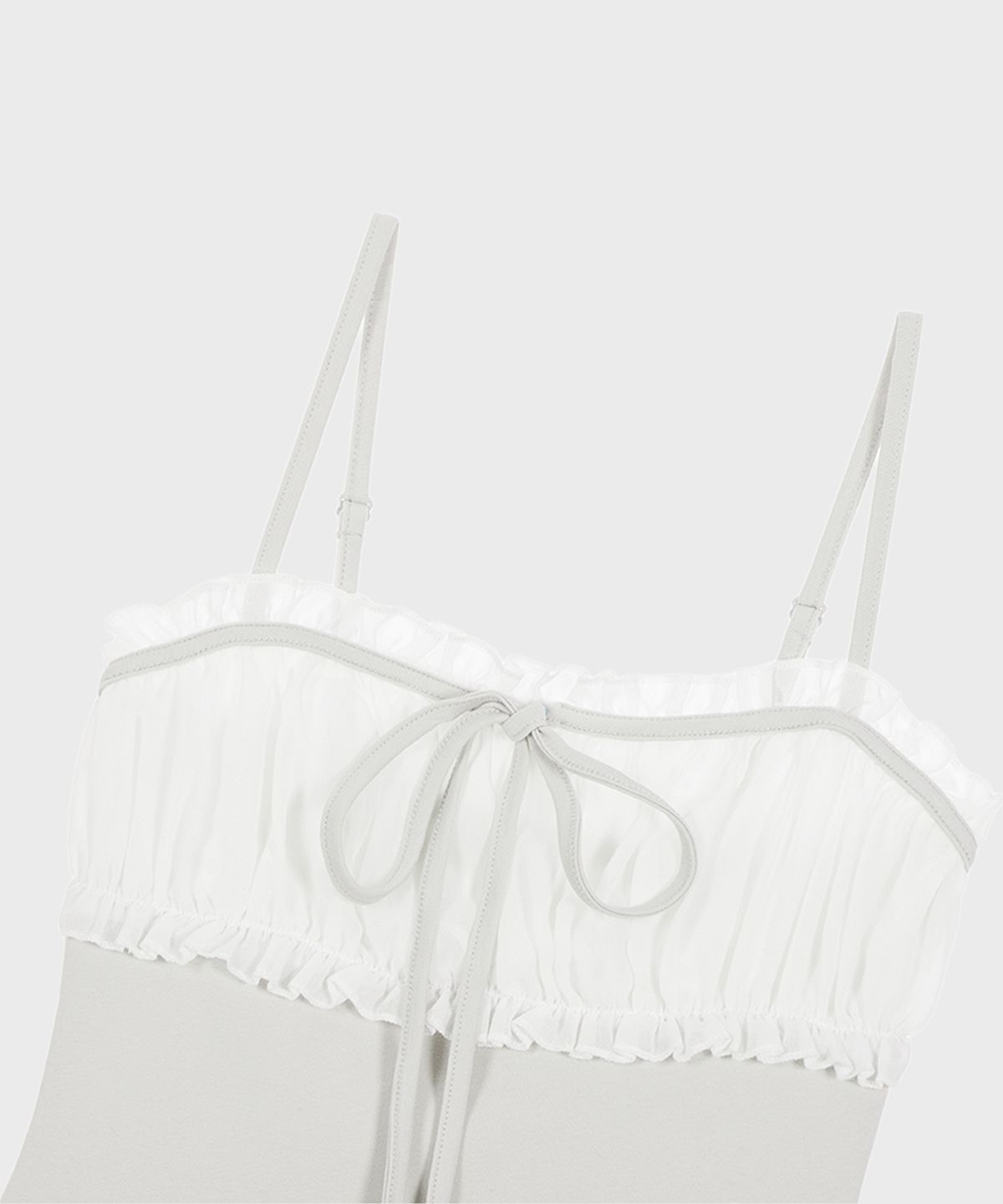 알키알카(ALKI ALKA) Chiffon Ribbon Sleeveless (Light Gray)