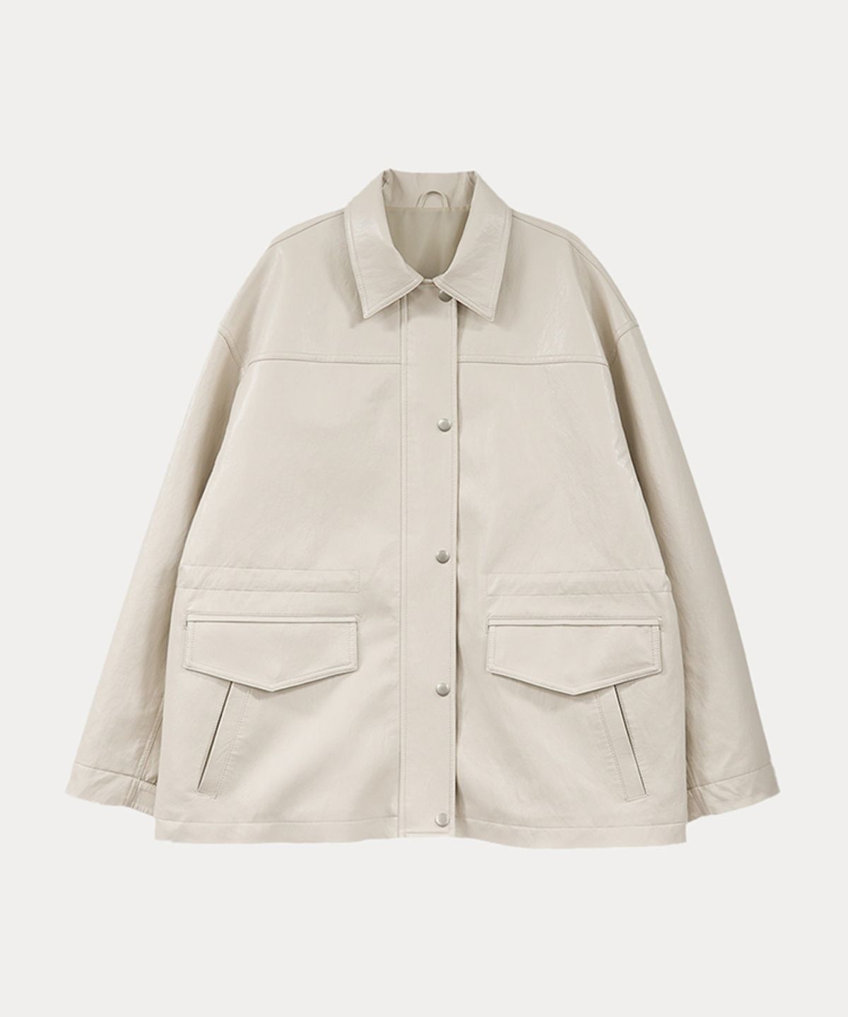 타버트(TARVERT) Rust Leather Half Jacket - Cream