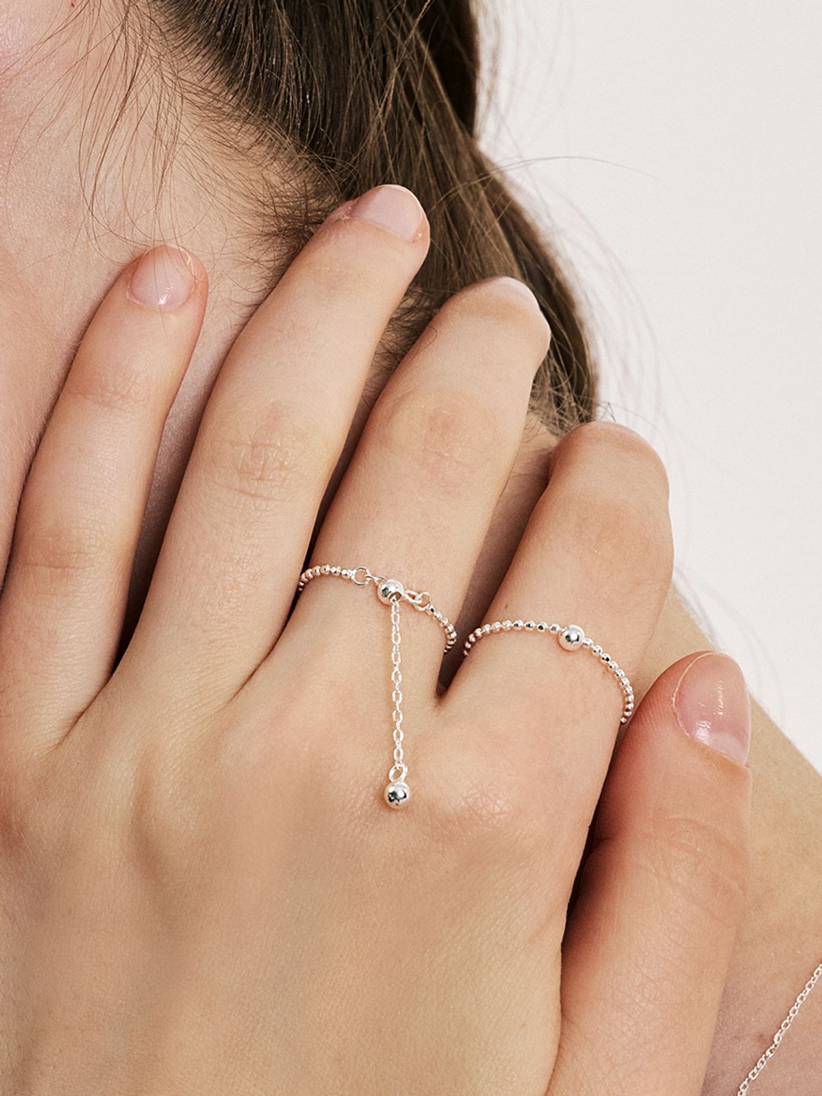 헤이(HEI) [sv925] cutting ball chain ring