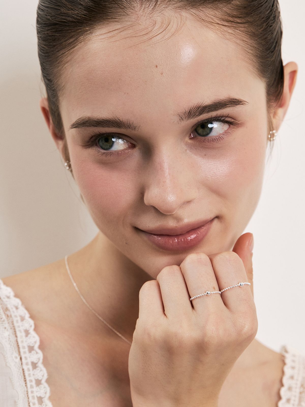 헤이(HEI) [sv925] cutting ball chain ring