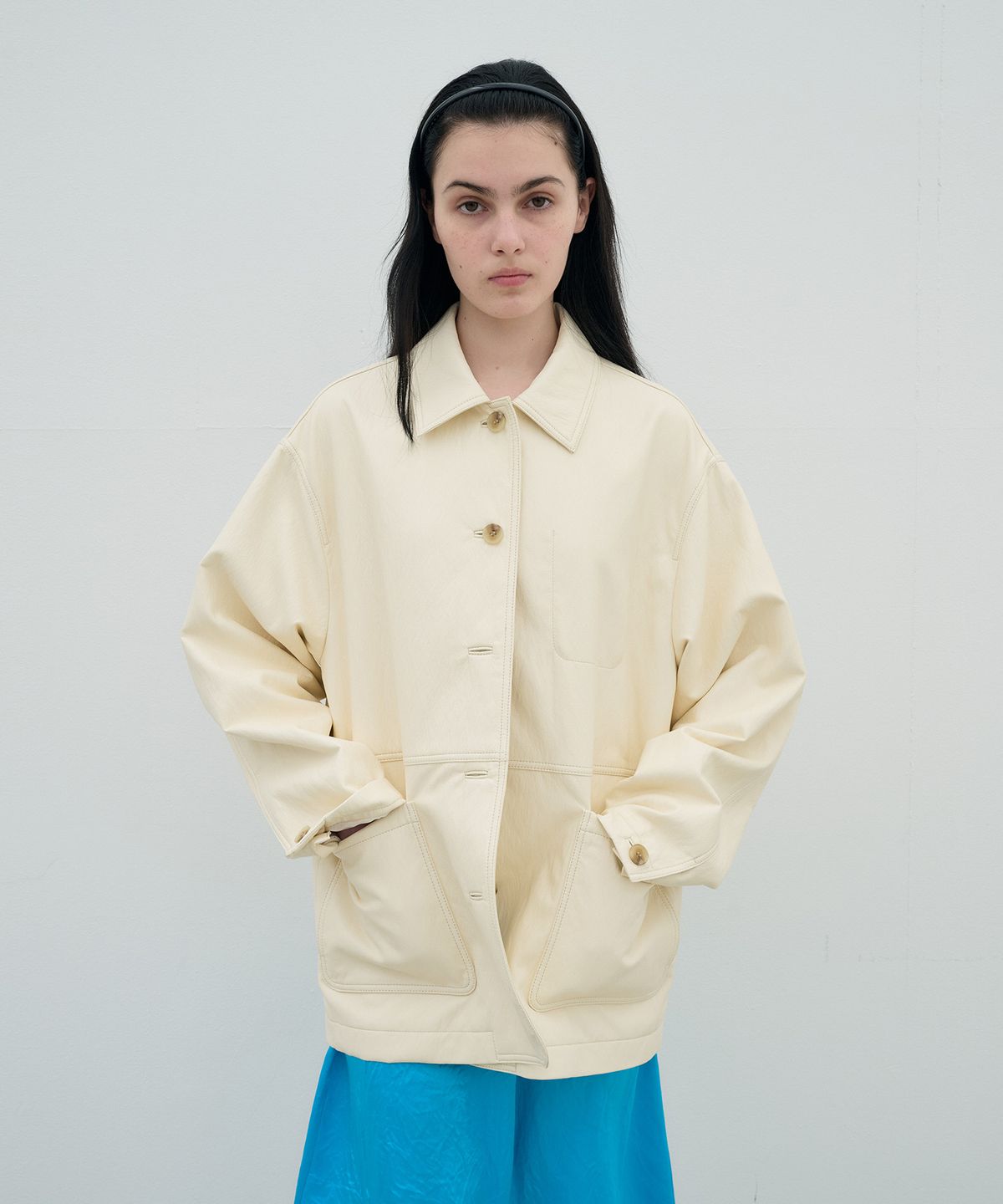 정감 스튜디오(JEONGGAM STUDIOS) Half Leather Jacket_3 color