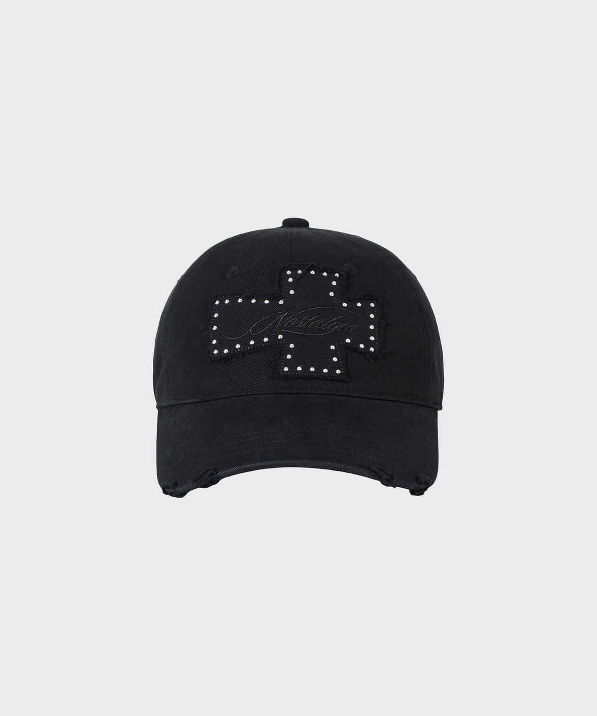 알키알카(ALKI ALKA) Distressed Patch Ball Cap (Black)