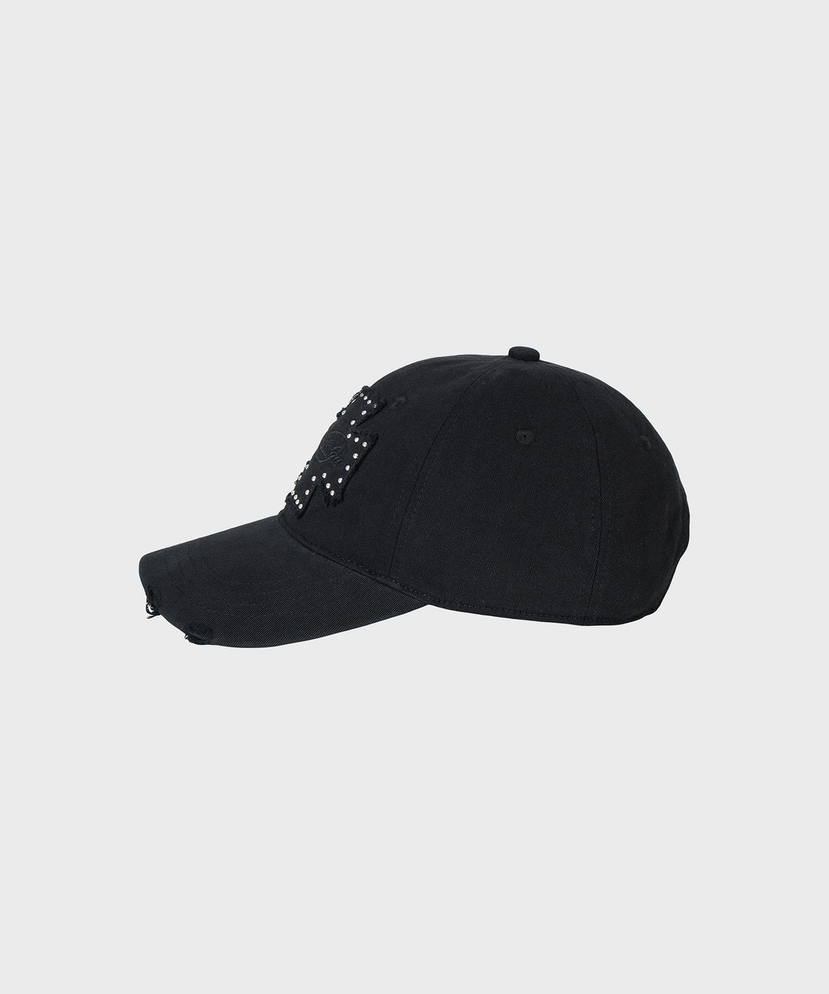 알키알카(ALKI ALKA) Distressed Patch Ball Cap (Black)