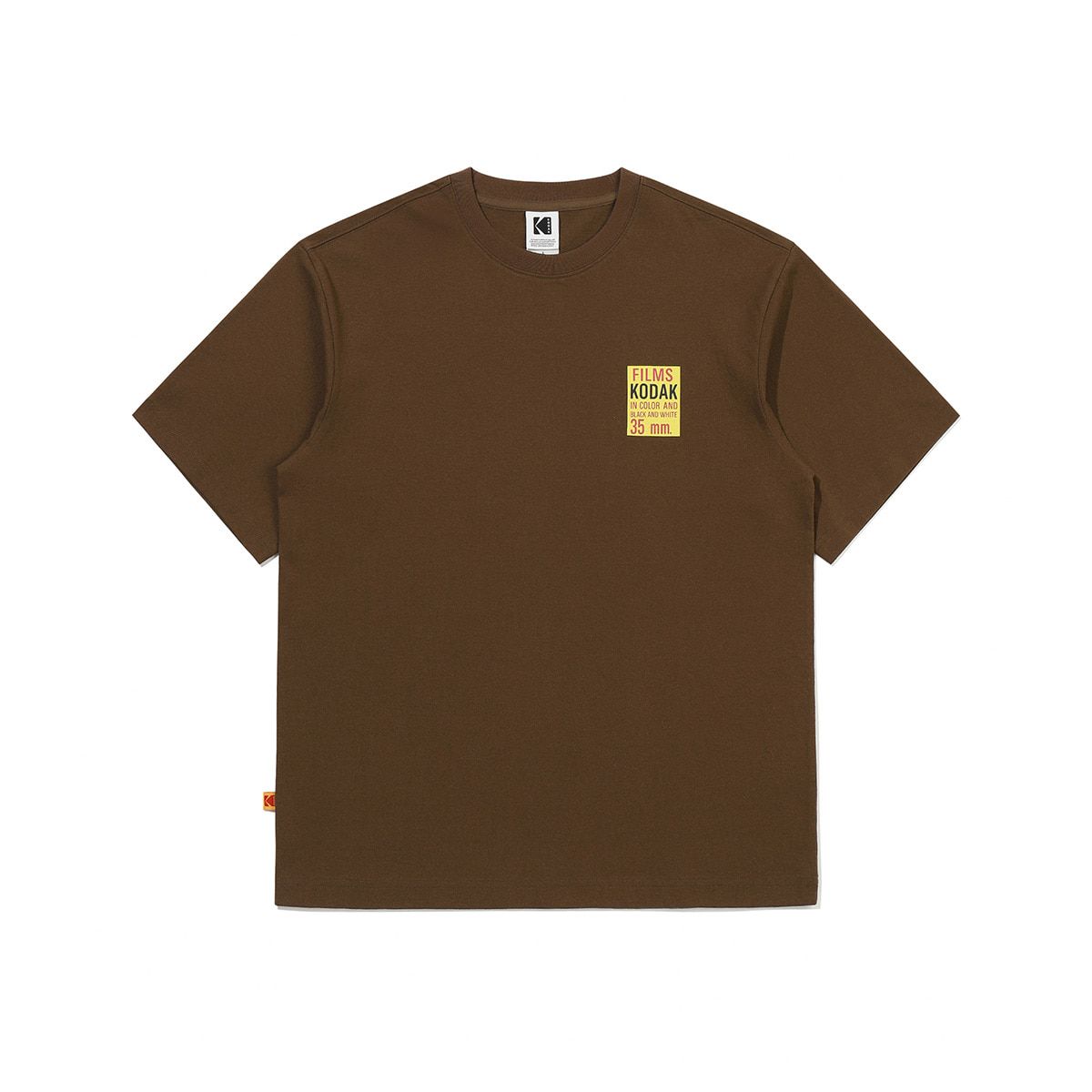 코닥(KODAK) 필름 백그래픽 코튼 반팔 티셔츠 BROWN