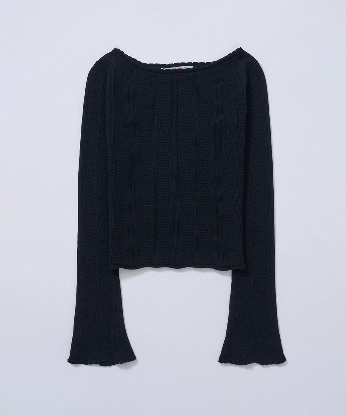 졸리앙볼(JOLIEENVOL) POINTELLE KNIT TOP (BLACK)