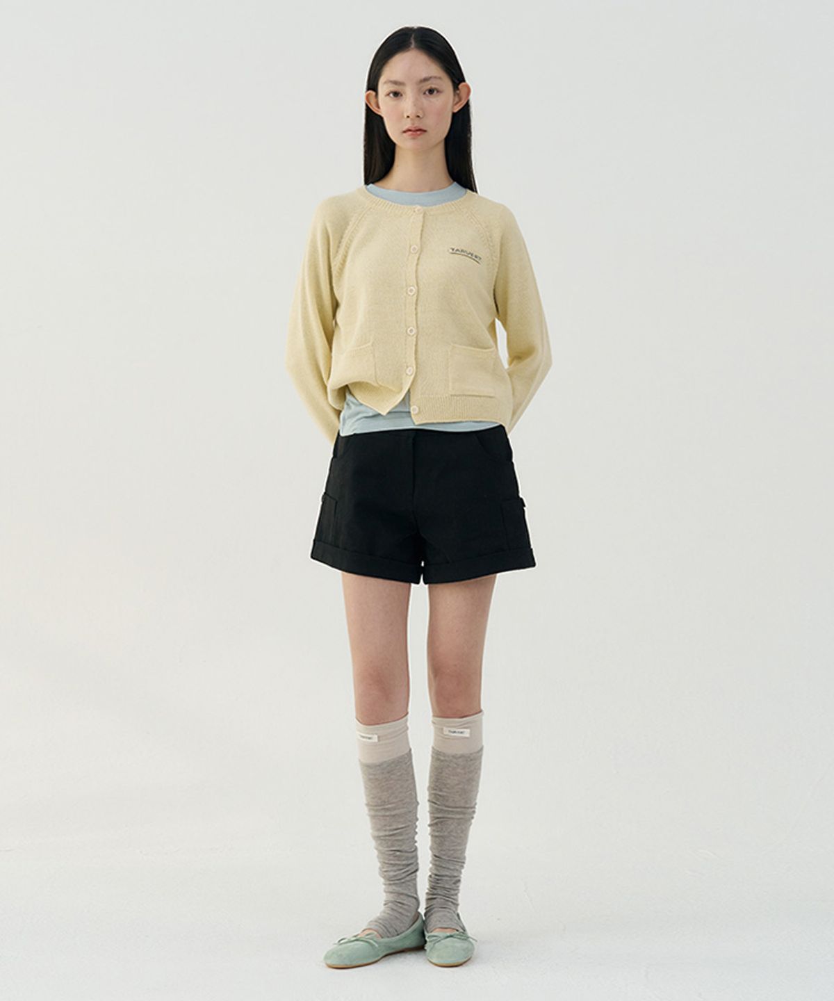 타버트(TARVERT) Summit Round Knit Cardigan - Light Yellow