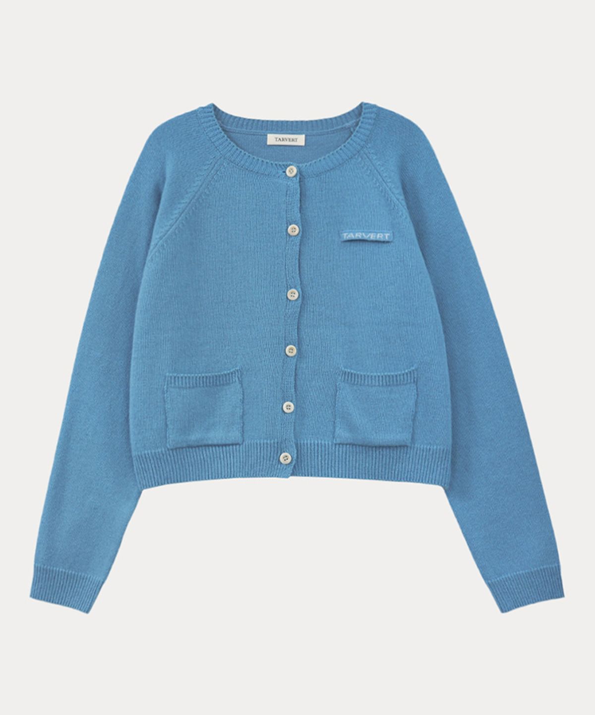 타버트(TARVERT) Summit Round Knit Cardigan - Aqua Blue