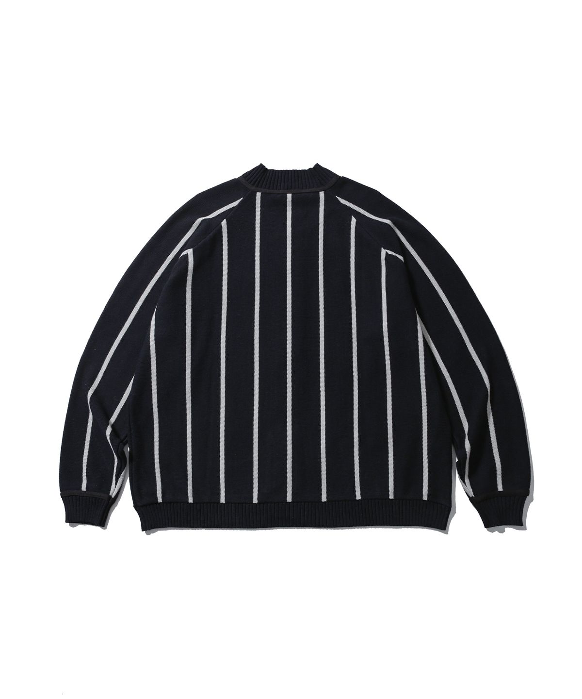 앵글런(ANGLAN) Varsity Raglan Knit Cardigan - Black