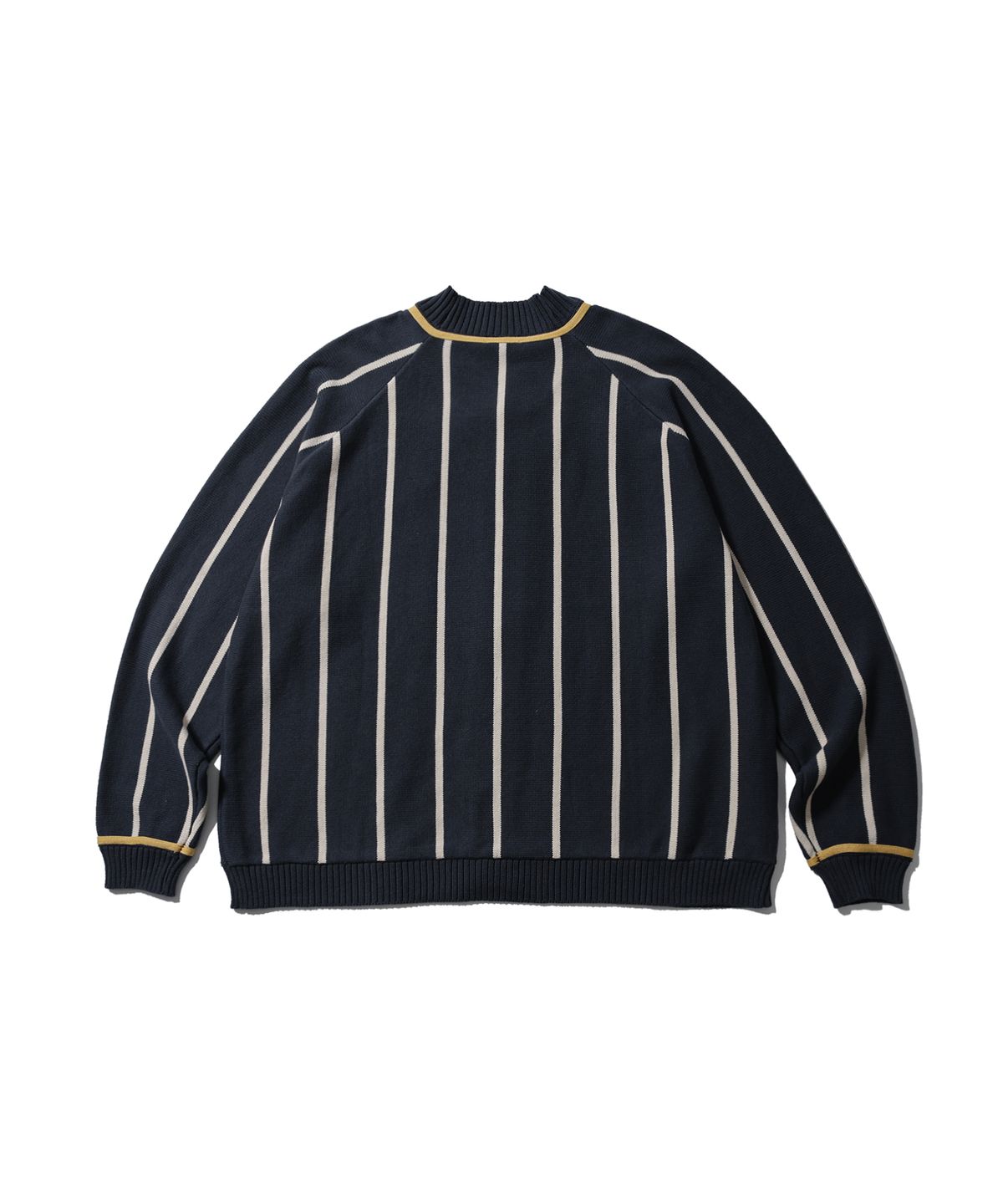 앵글런(ANGLAN) Varsity Raglan Knit Cardigan - Navy