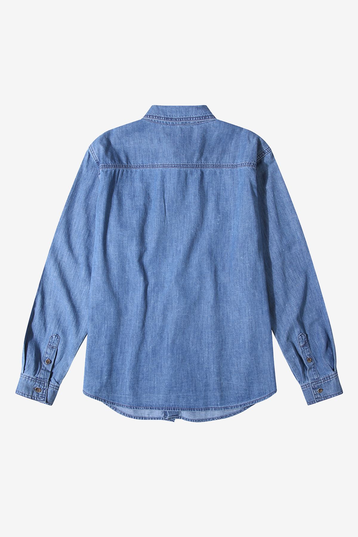 르몽생미셸(LE MONT ST MICHEL) LMSM COTTON DENIM SHIRT - BLUE
