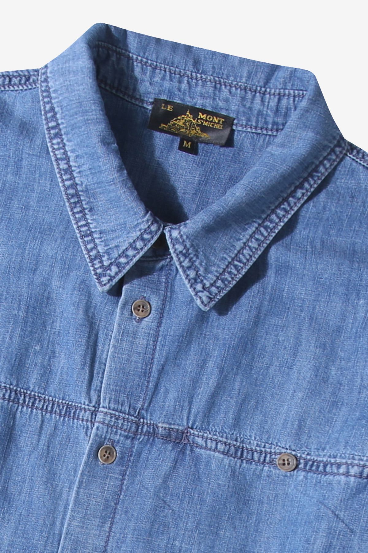 르몽생미셸(LE MONT ST MICHEL) LMSM COTTON DENIM SHIRT - BLUE