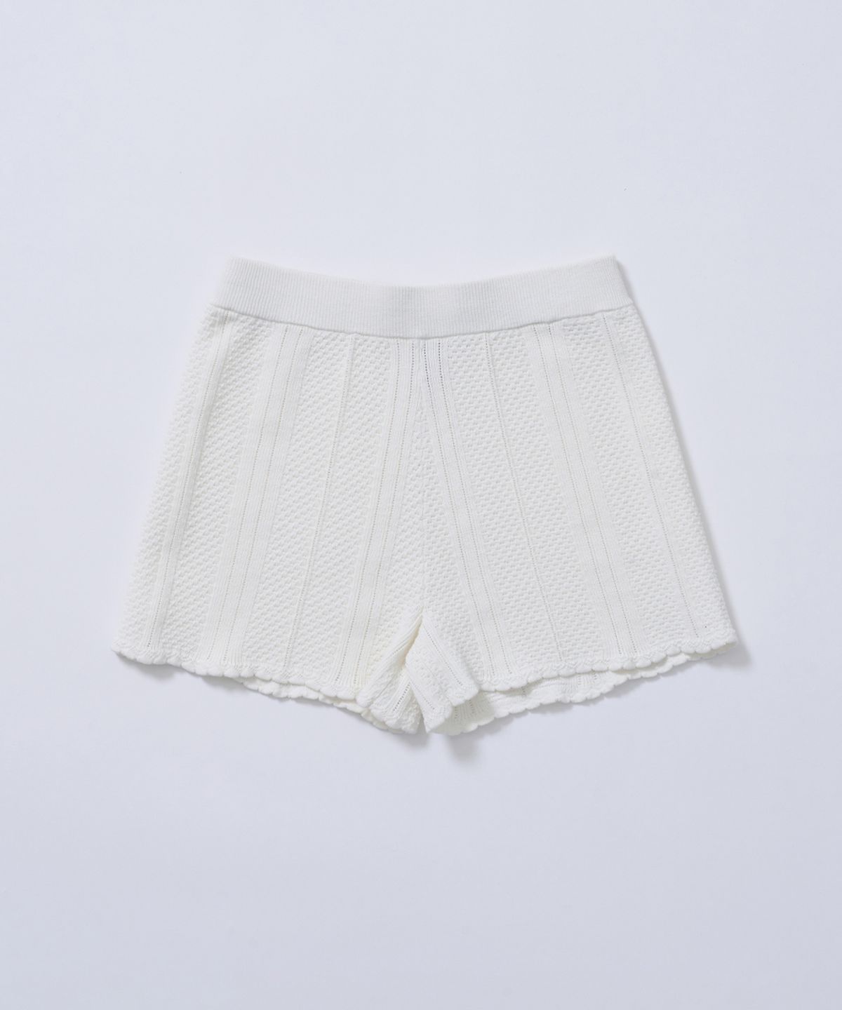 졸리앙볼(JOLIEENVOL) POINTELLE WRAPPED KNIT SHORTS (WHITE)