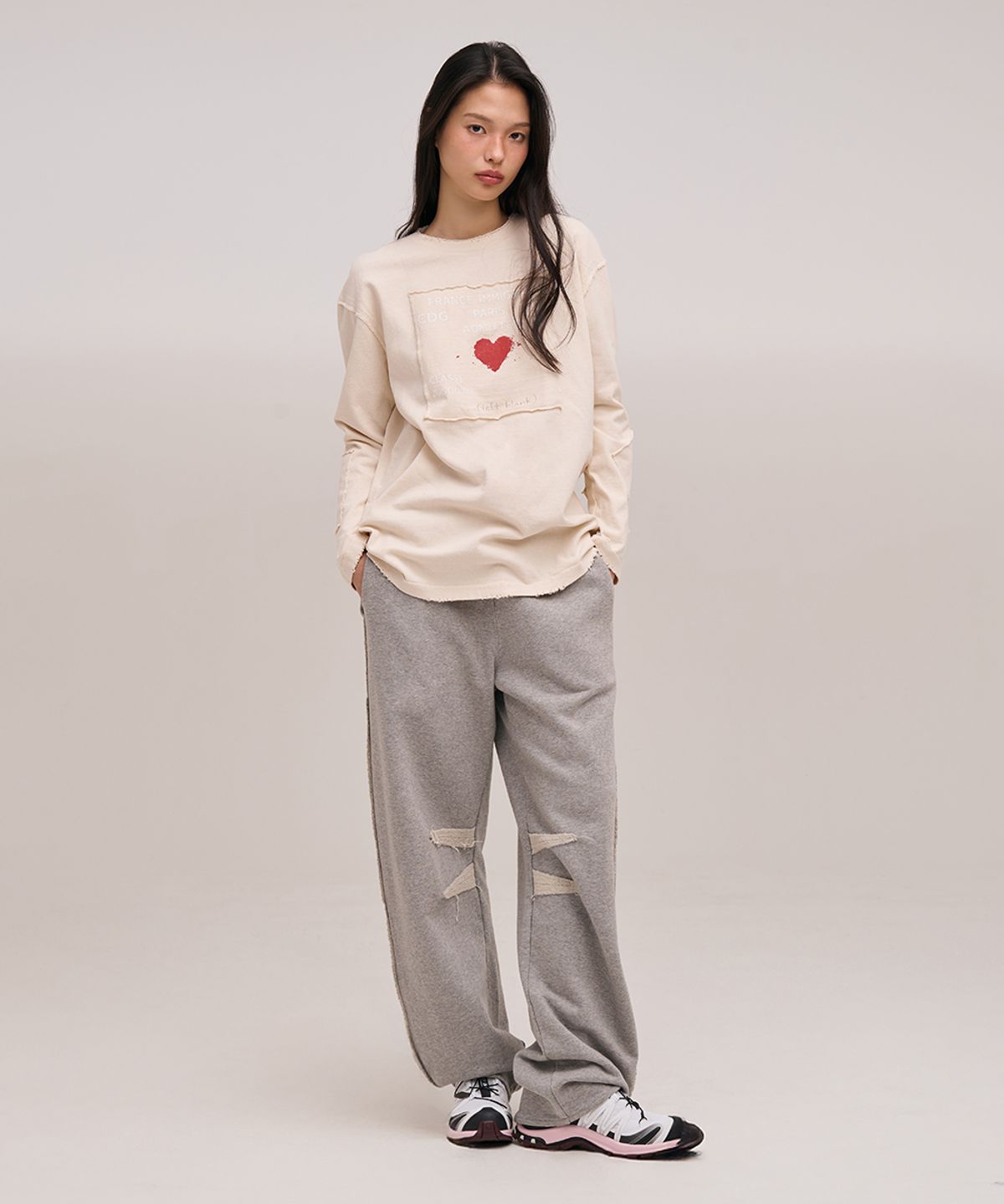 졸리앙볼(JOLIEENVOL) INSIDE OUT LONG SLEEVE (CREAM)