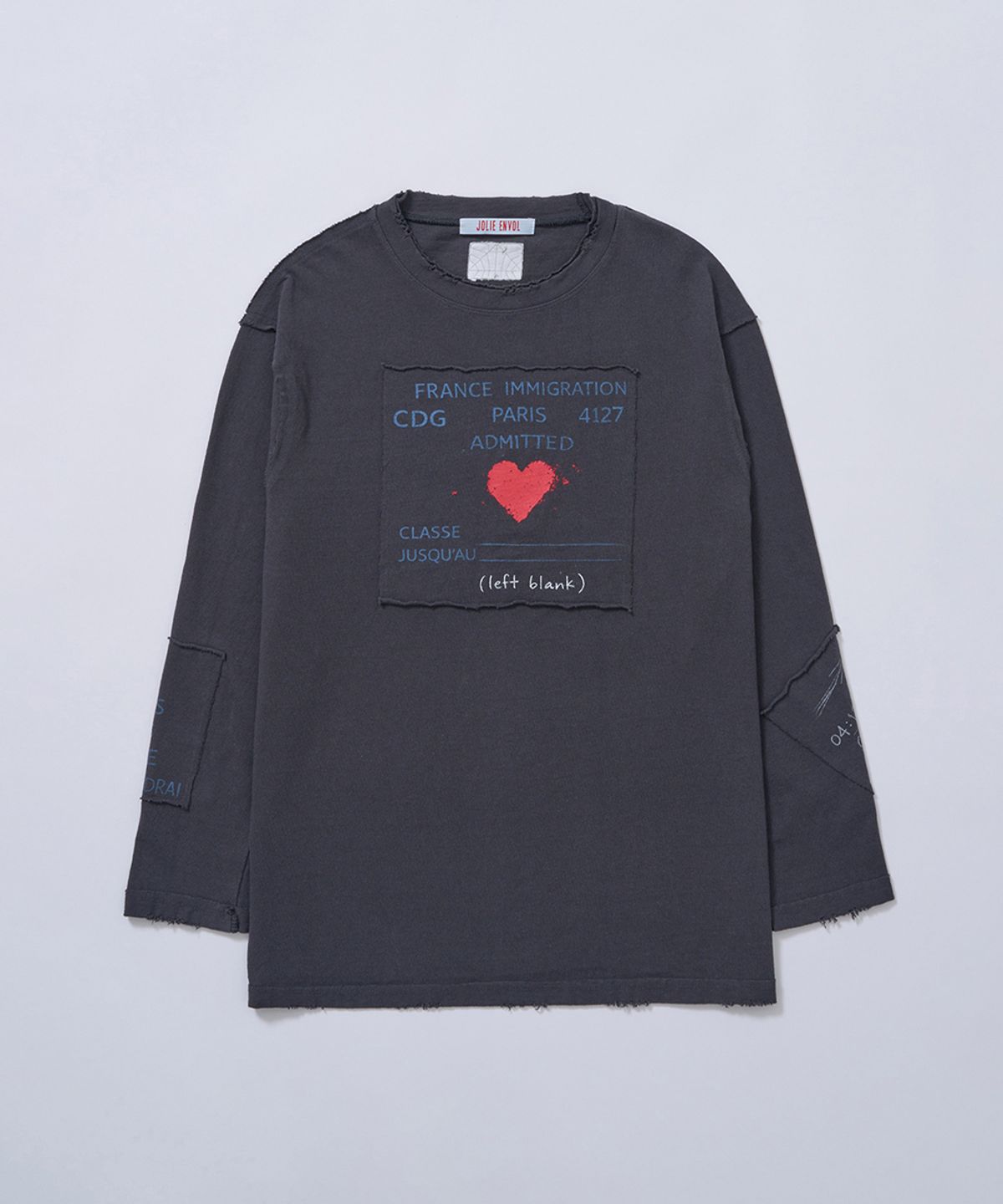 졸리앙볼(JOLIEENVOL) INSIDE OUT LONG SLEEVE (CHARCOAL)