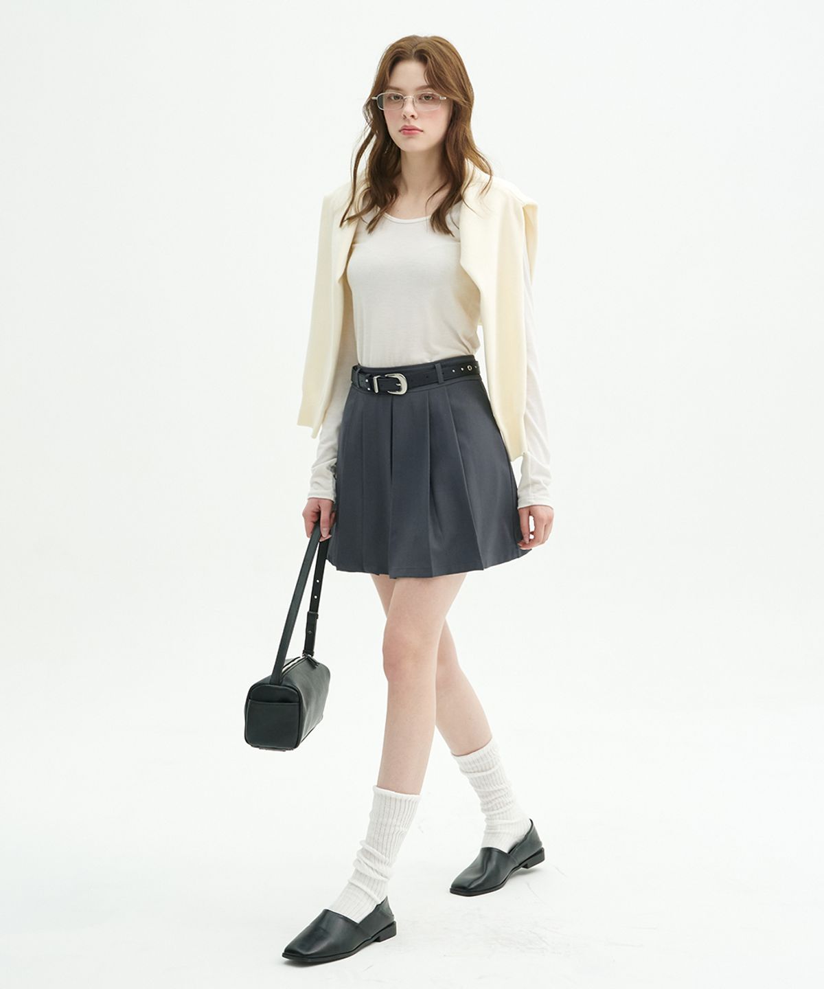 미케네(MICANE) 엘야 플리츠 미니 스커트