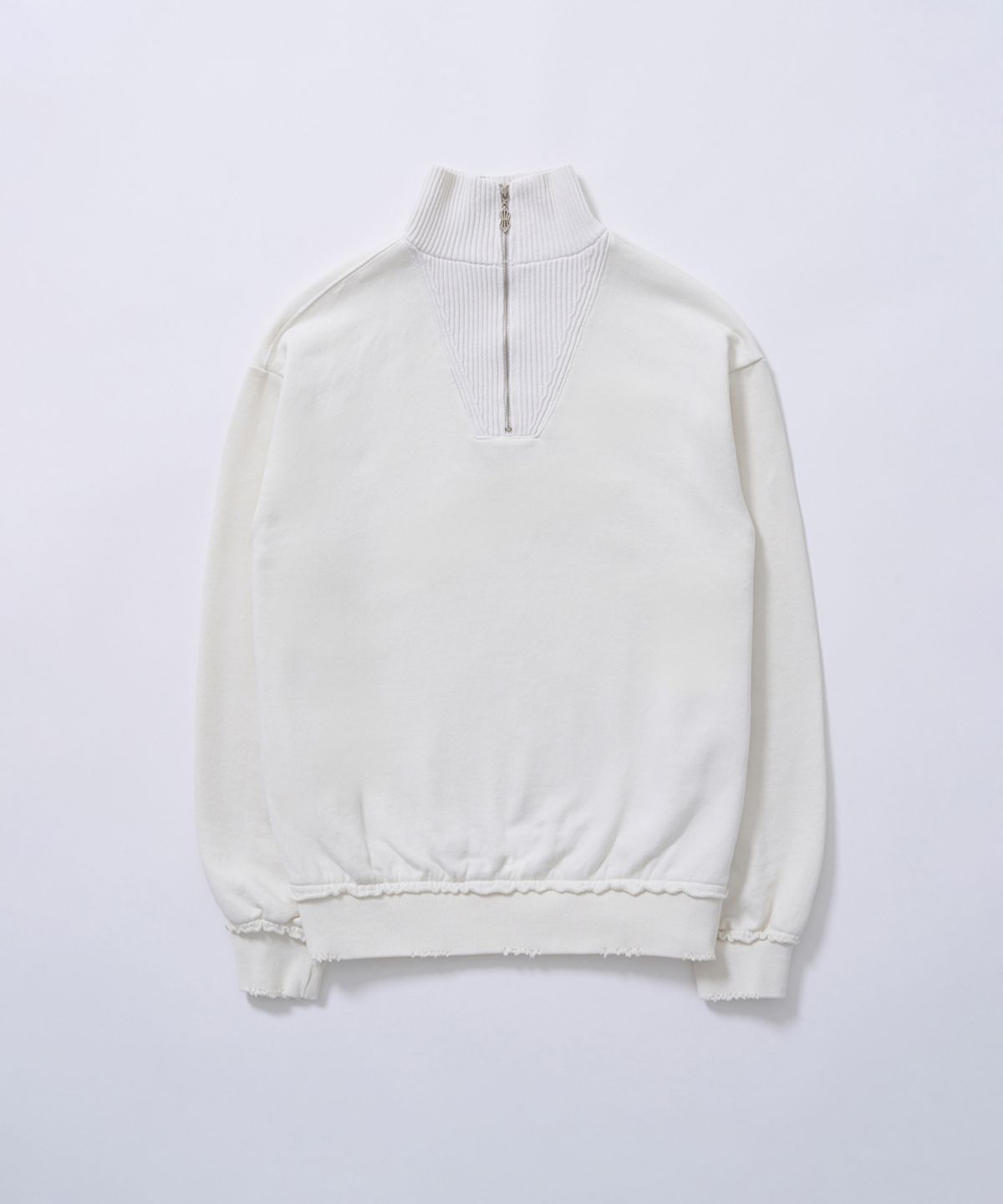 졸리앙볼(JOLIEENVOL) QUARTERNECK KNIT POINT SWEATSHIRT (WHITE)