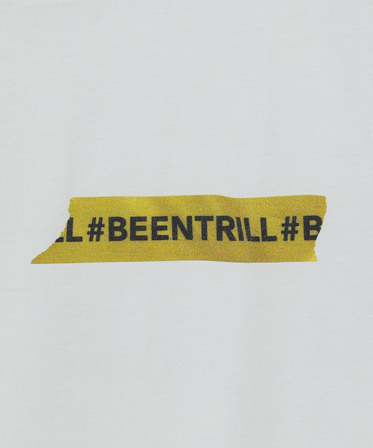 빈트릴(BEENTRILL) 빈티지 테이핑 원포인트 다잉 반팔티(샌드)