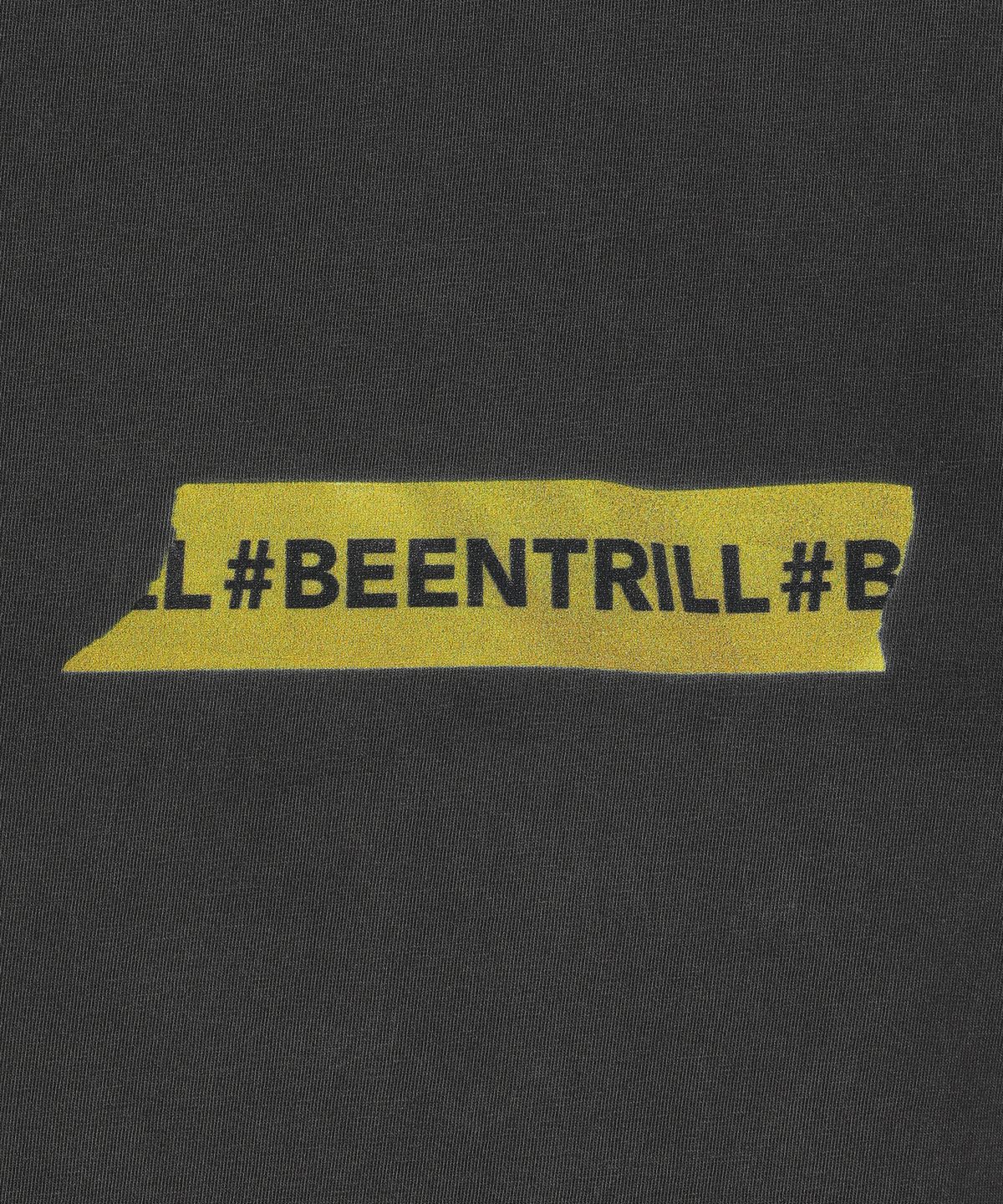 빈트릴(BEENTRILL) 빈티지 테이핑 원포인트 다잉 반팔티(블랙)