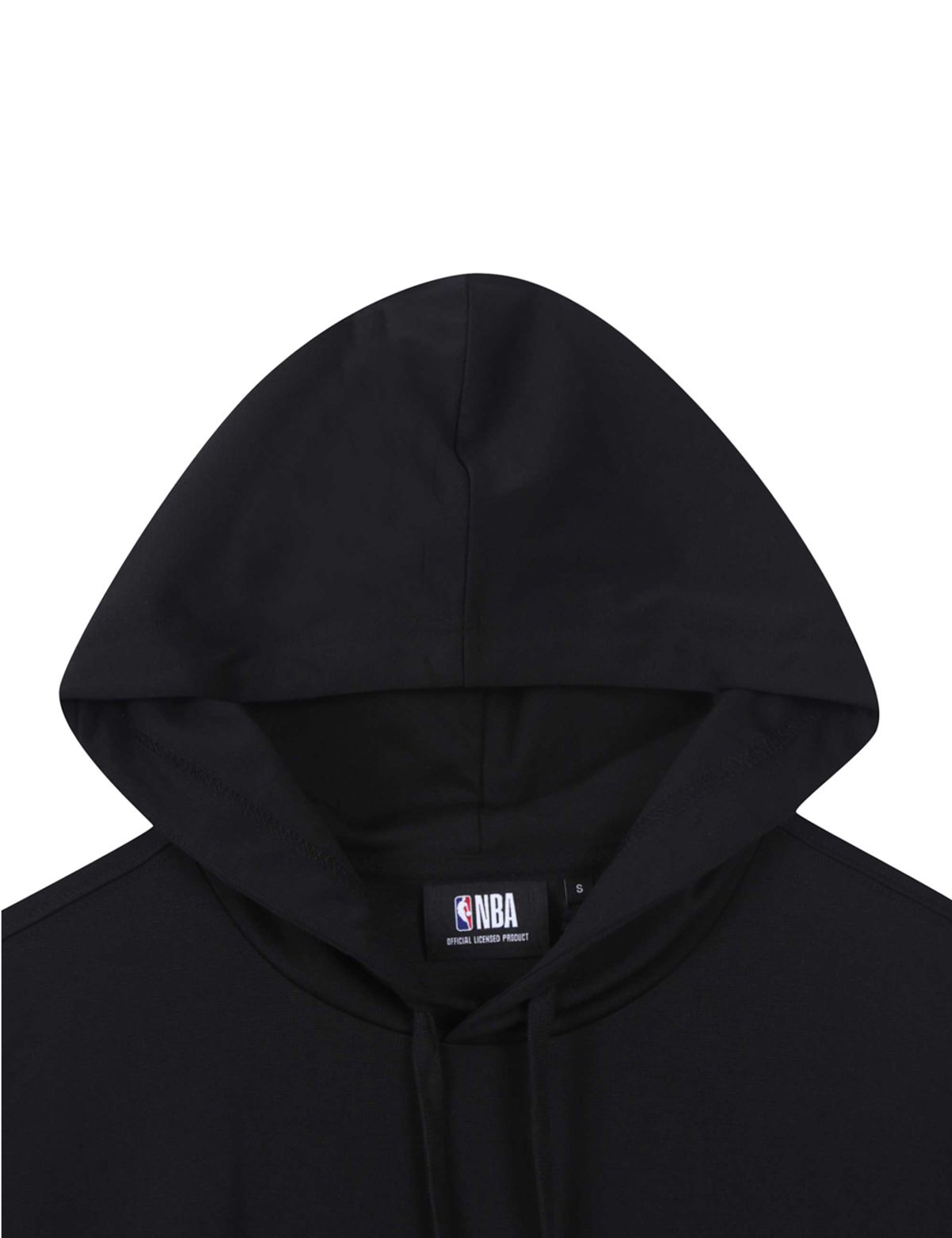 엔비에이(NBA) 빅 레터링 반팔 후드 티셔츠 블랙
