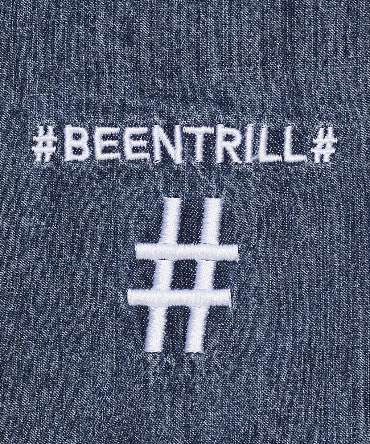 빈트릴(BEENTRILL) 오버핏 라이트 데님 워크 셔켓(라이트 블루)