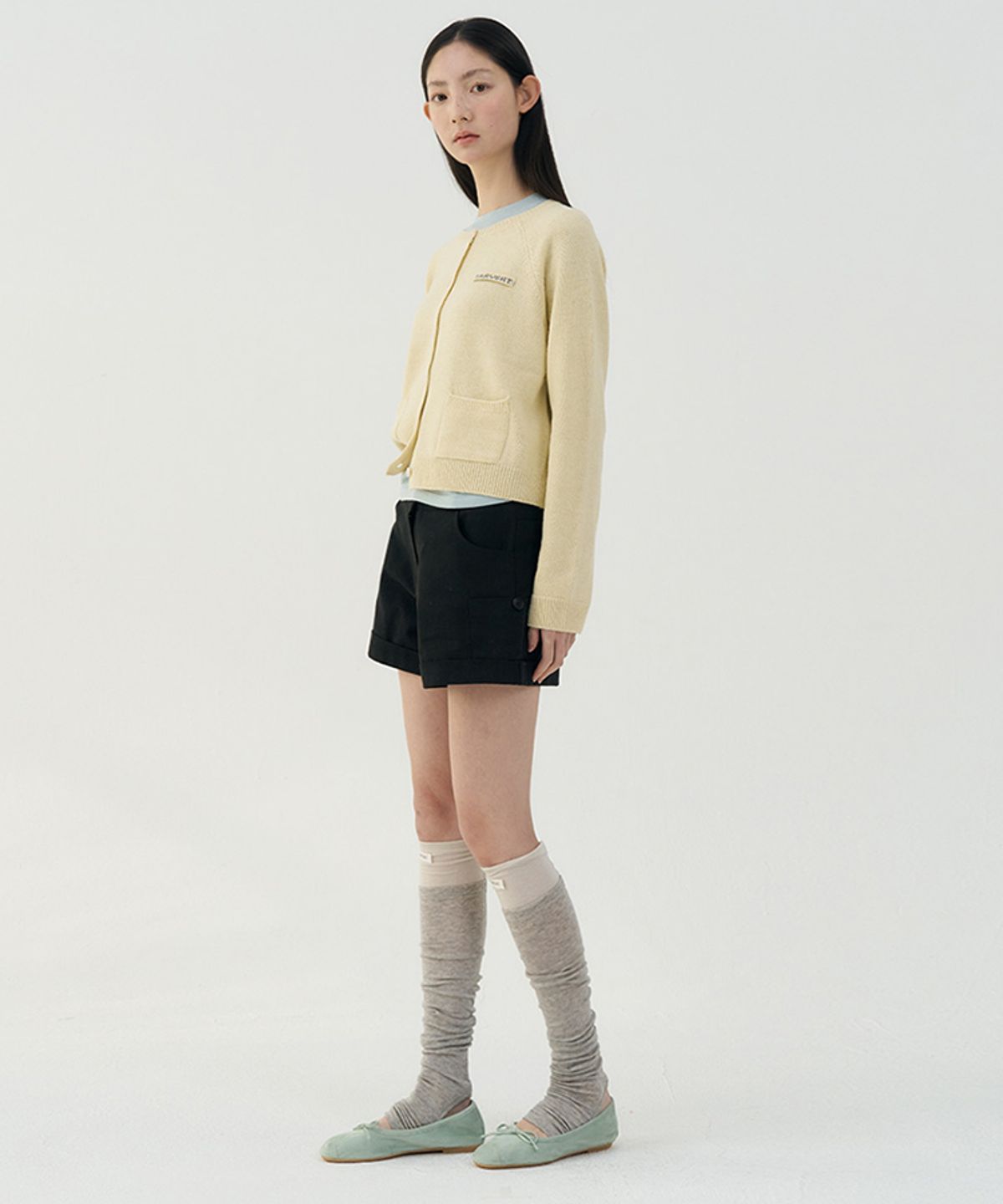 타버트(TARVERT) Logo Layered Legwarmers - Gray