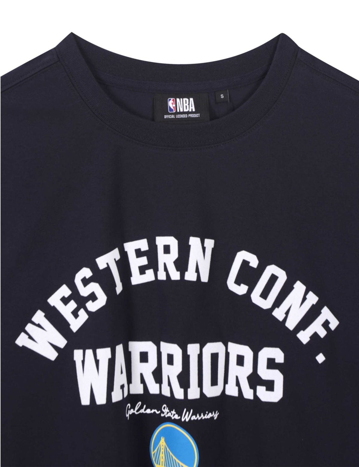 엔비에이(NBA) 어센틱 아치 레터링 반팔 티셔츠 네이비