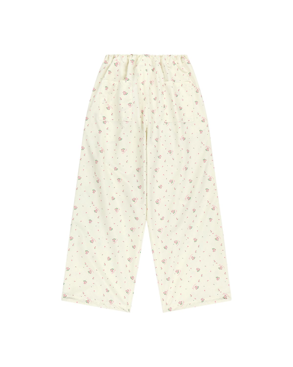 더뮤지엄비지터(THEMUSEUMVISITOR) W FLORAL PARACHUTE WIDE PANTS (BEIGE)