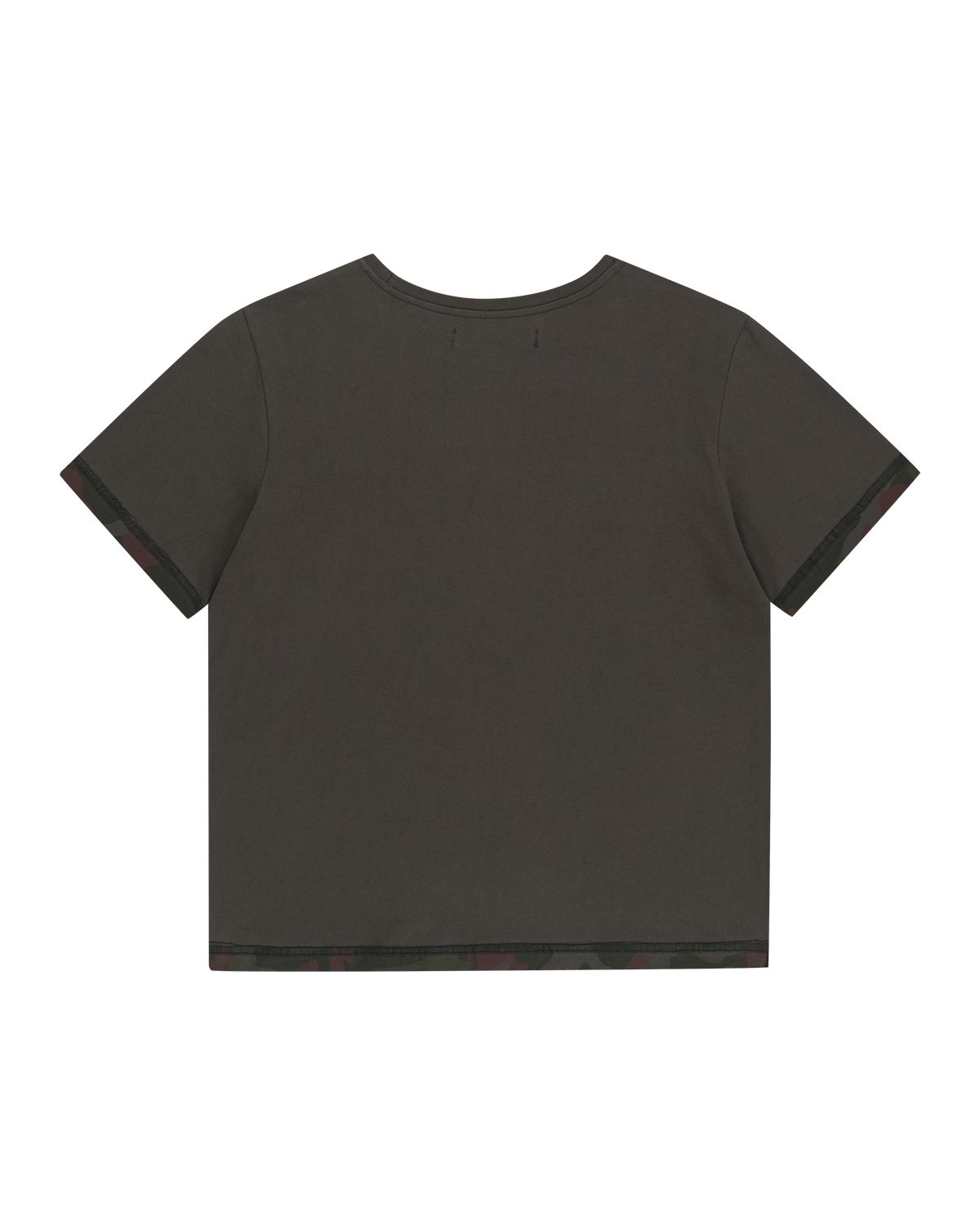 더뮤지엄비지터(THEMUSEUMVISITOR) VINTAGE WASHED CAMO LINED T-SHIRTS (CHARCOAL)