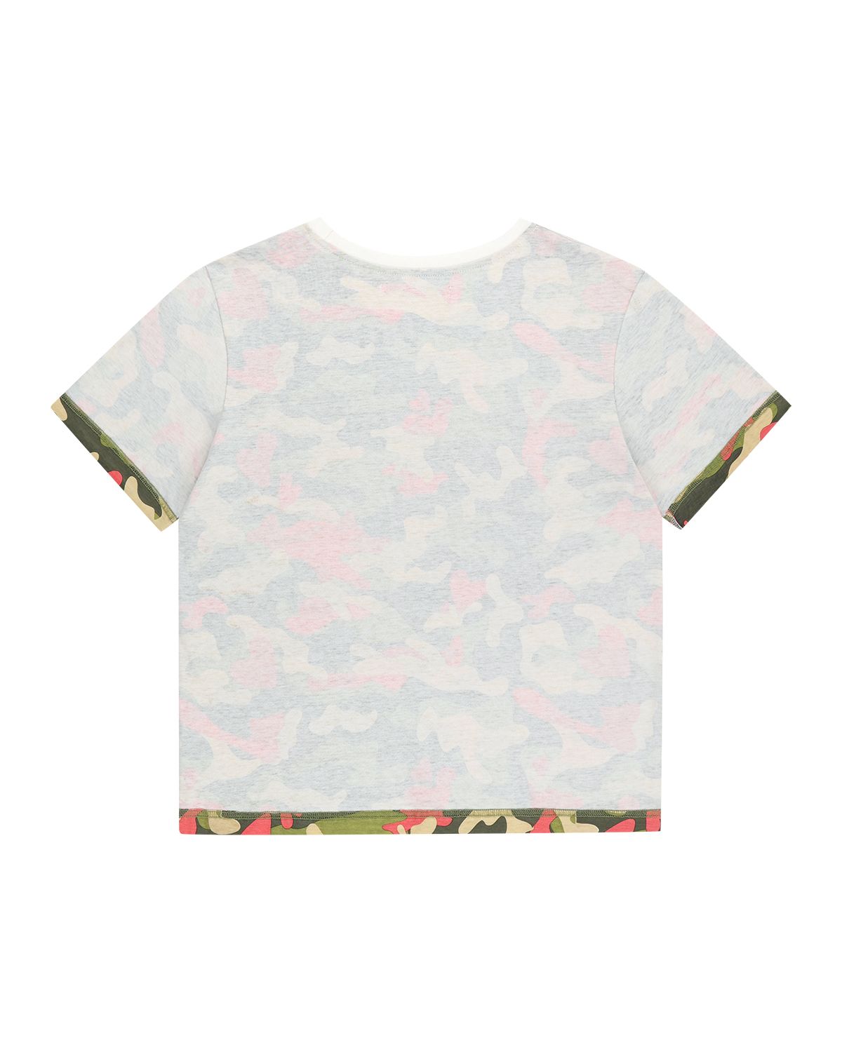 더뮤지엄비지터(THEMUSEUMVISITOR) VINTAGE WASHED CAMO LINED T-SHIRTS (WHITE)