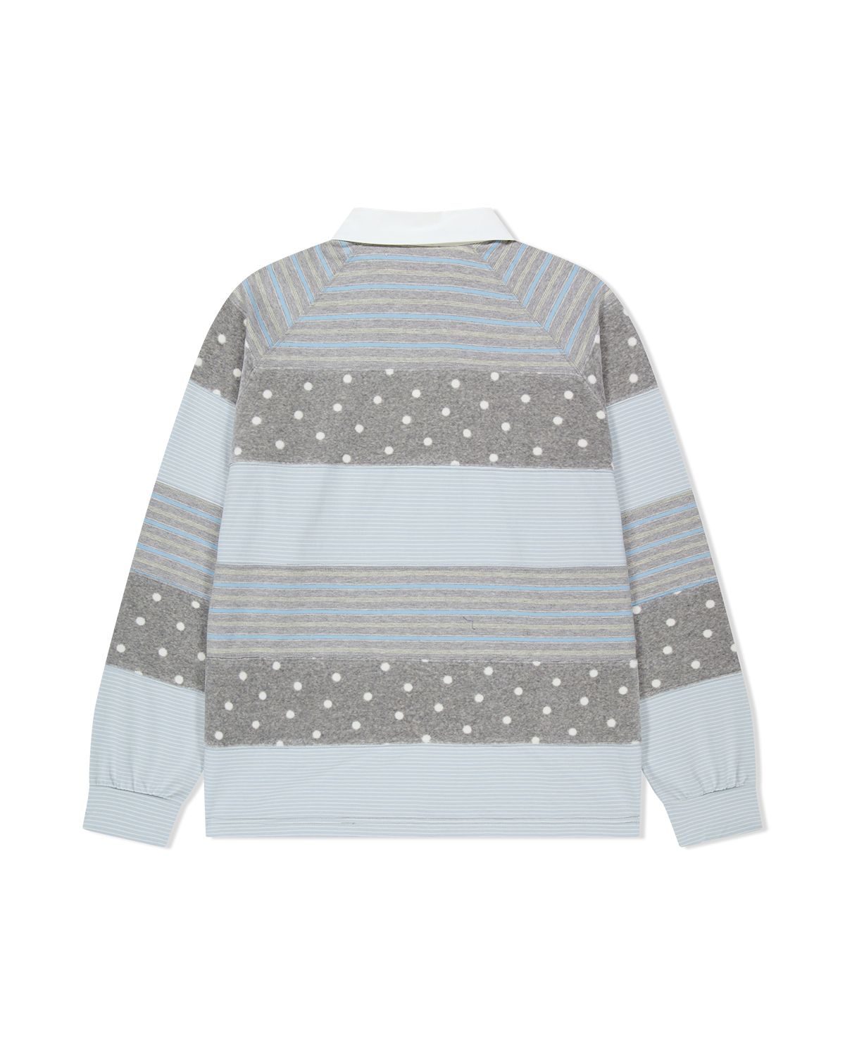 더뮤지엄비지터(THEMUSEUMVISITOR) DOT PATCHWORK PK LONG SLEEVE (SKY BLUE)