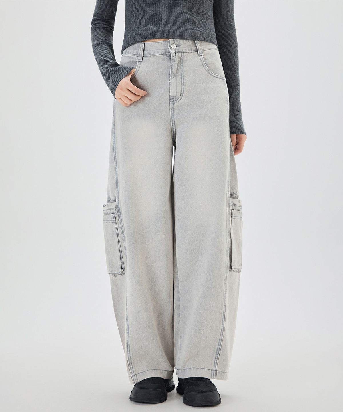 미쏘(MIXXO) 벌룬 카고 데님_MIWTJG426J