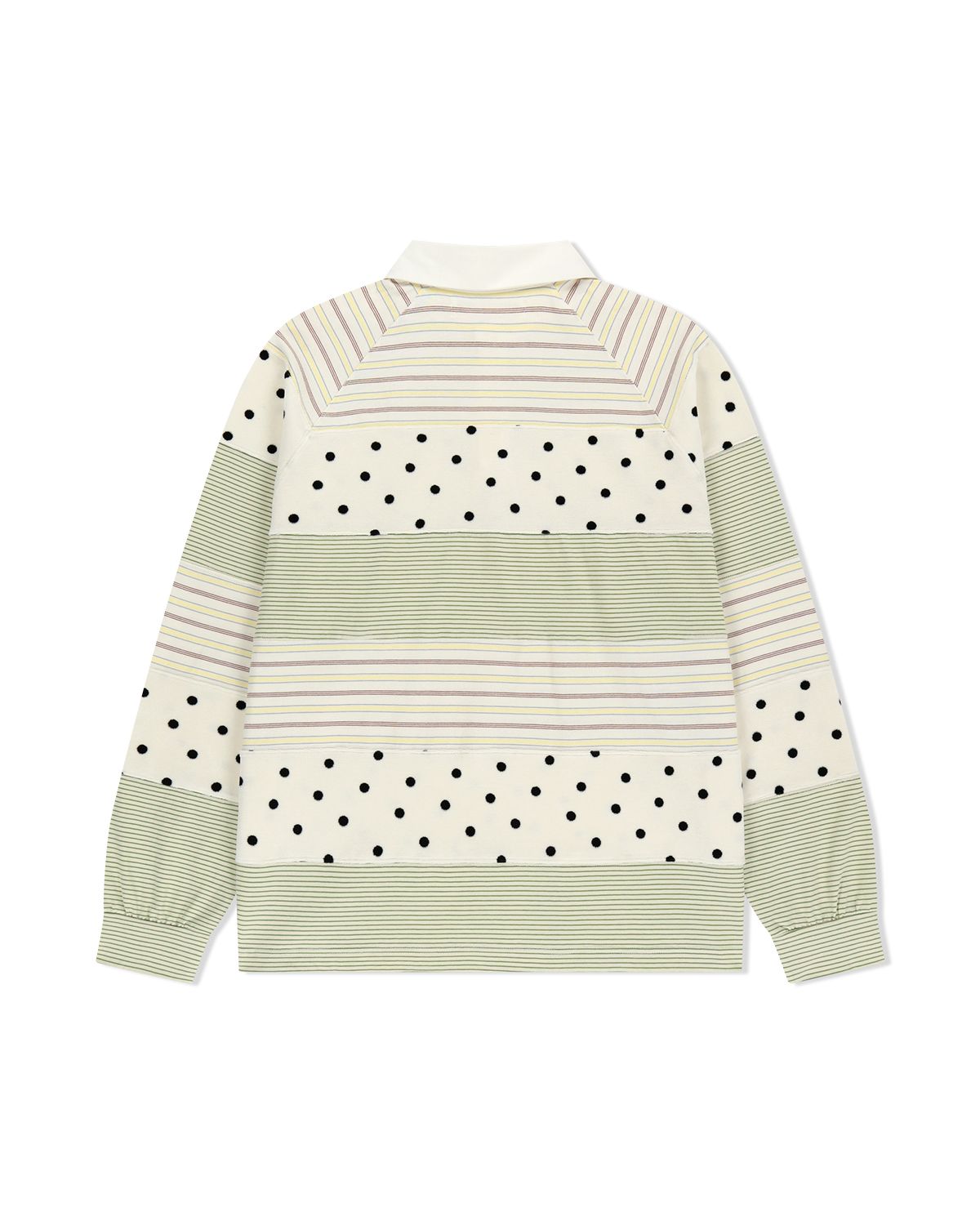 더뮤지엄비지터(THEMUSEUMVISITOR) DOT PATCHWORK PK LONG SLEEVE (GREEN)