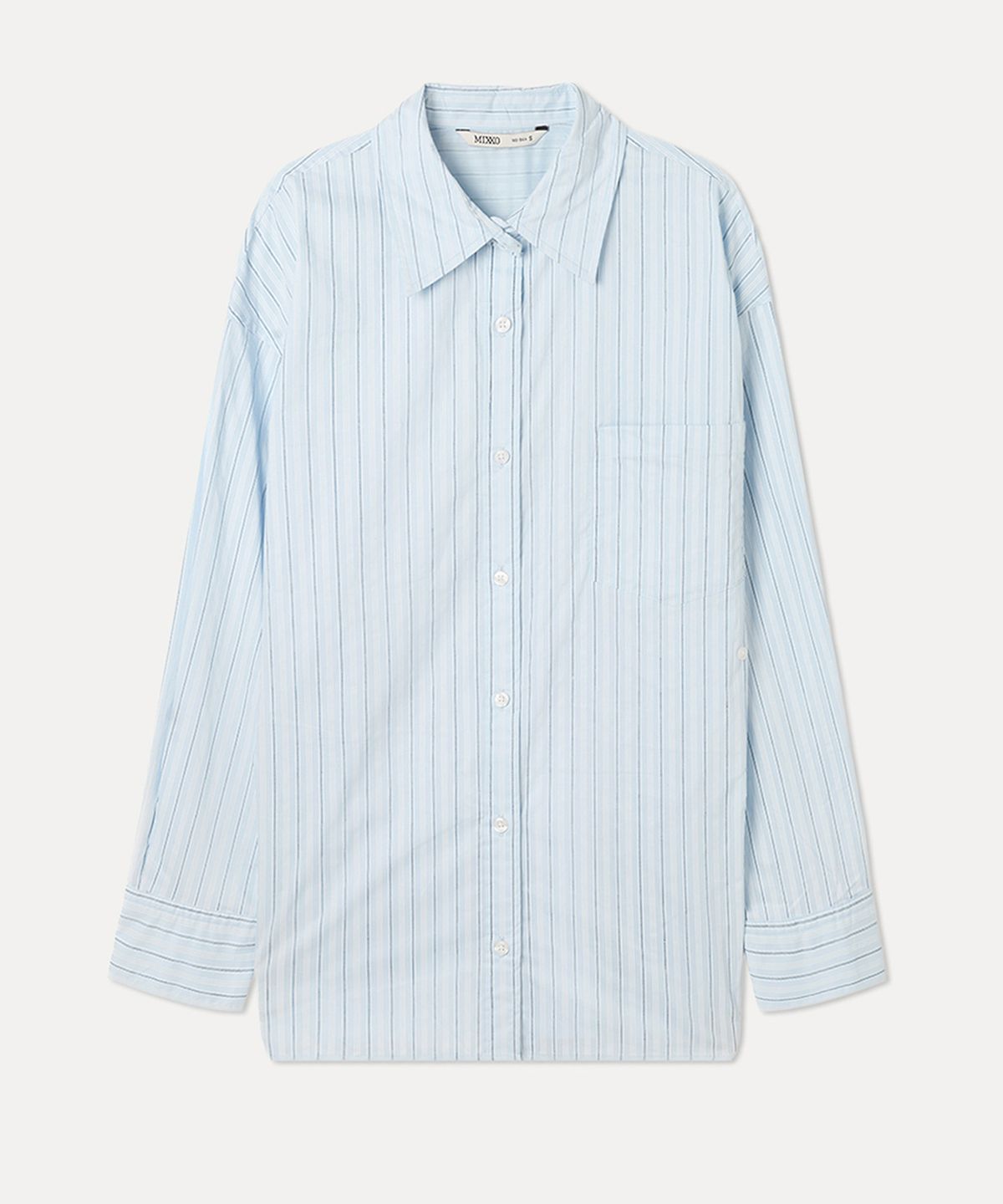 미쏘(MIXXO) 스트라이프 랩 셔츠_MIWYWG401B