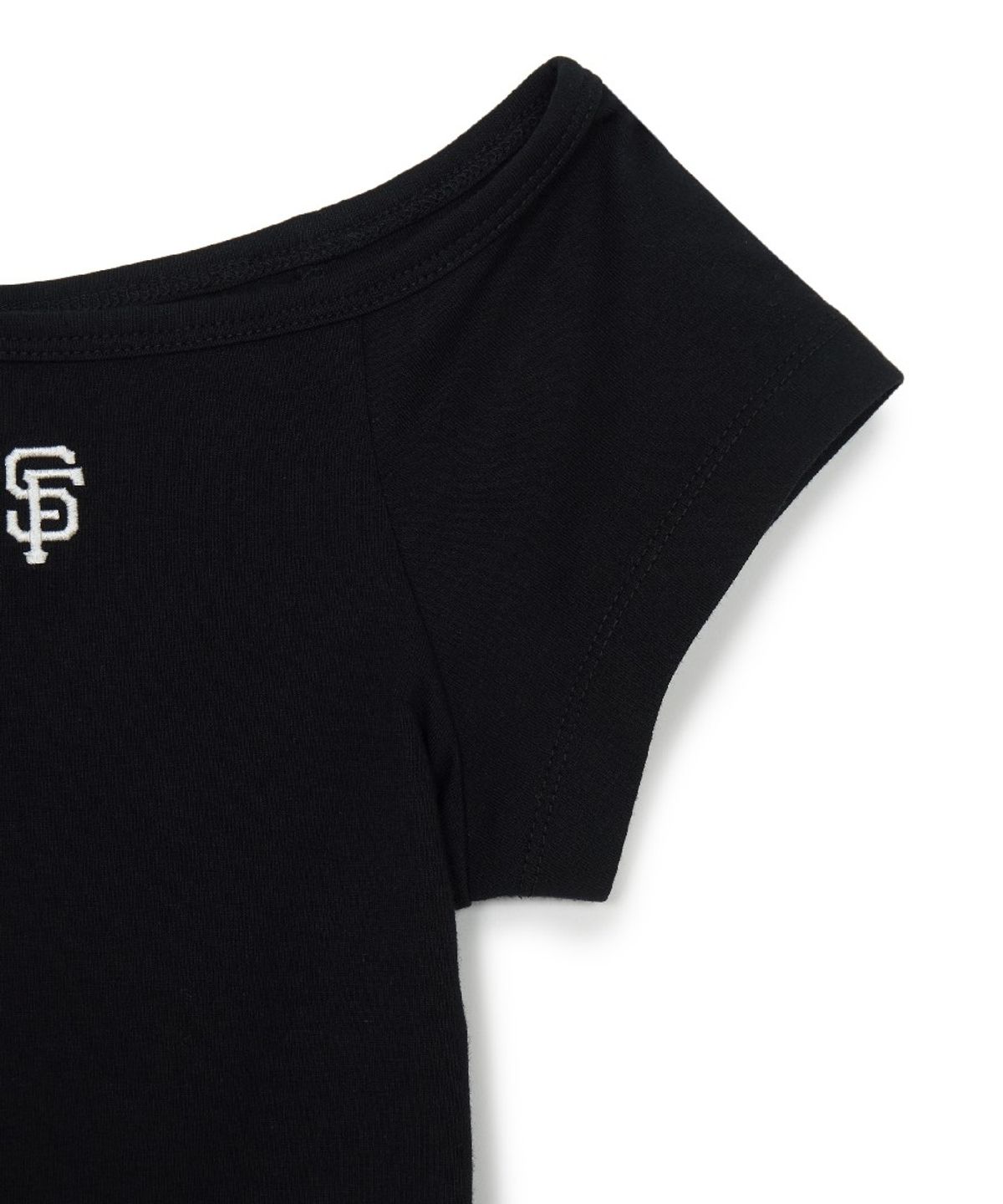 엠엘비(MLB) 여성 베이직 오프숄더 반팔 티셔츠 SF (Black)