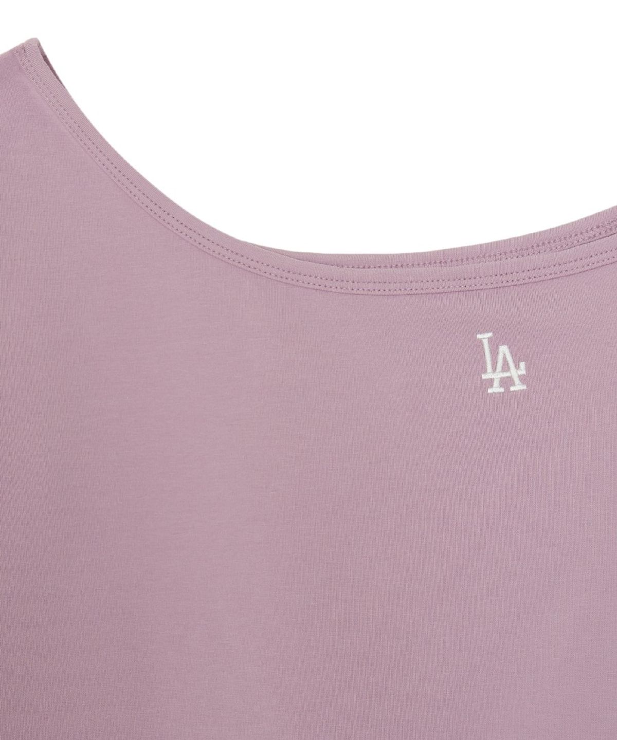엠엘비(MLB) 여성 베이직 오프숄더 반팔 티셔츠 LA (L.Lavender)