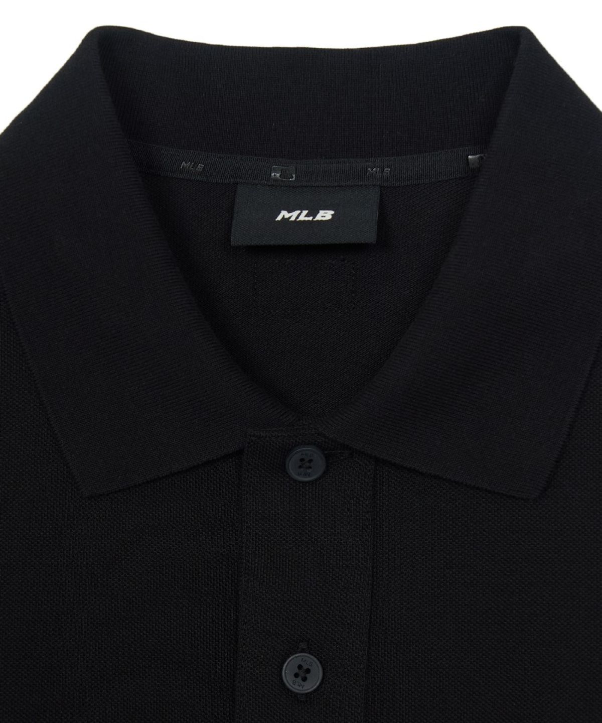 엠엘비(MLB) 바시티 스몰 컬시브 오버핏 카라 티셔츠 NY (Black)