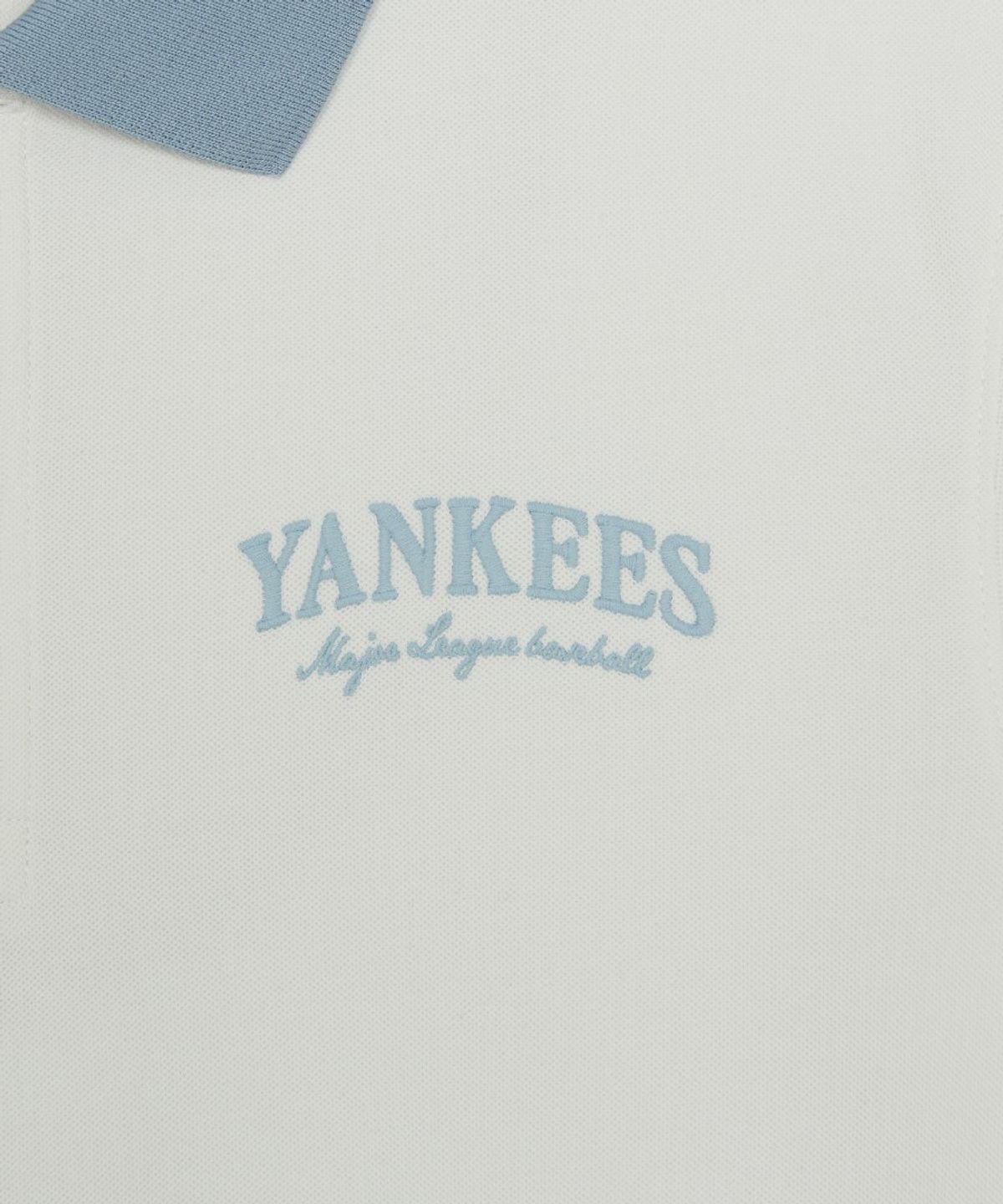 엠엘비(MLB) 베이직 스몰레터 컴포터블핏 카라 티셔츠 NY (Ivory)