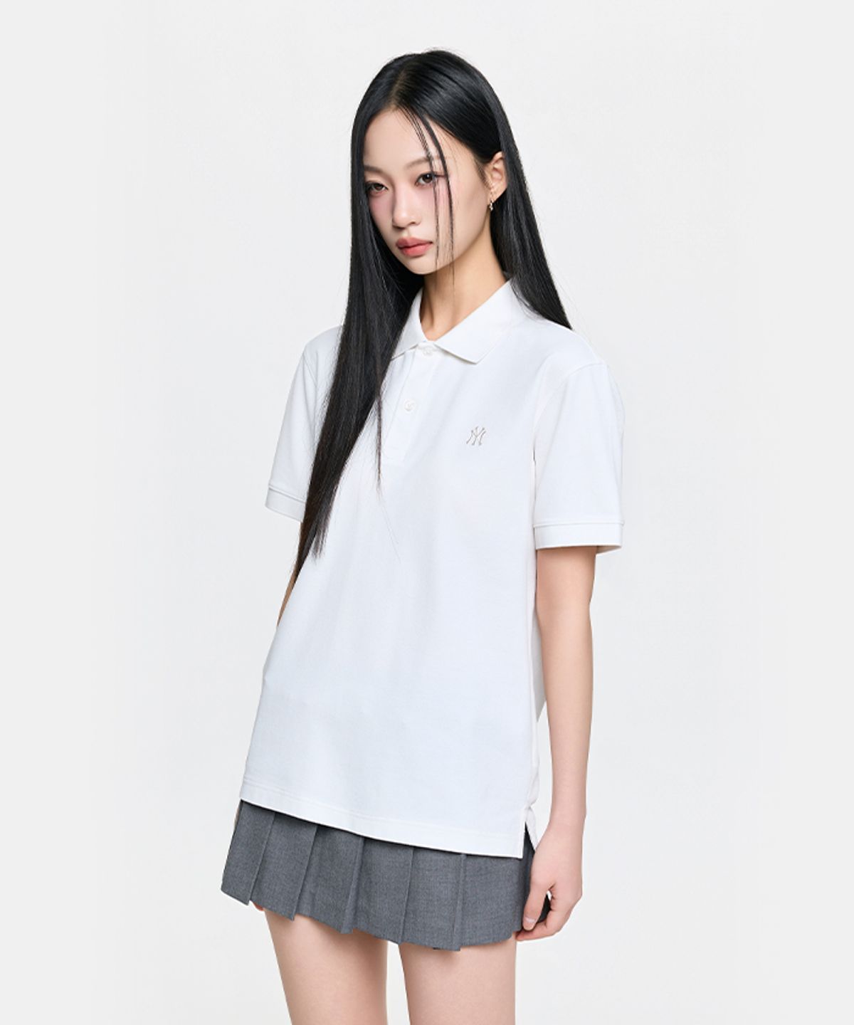 엠엘비(MLB) 베이직 컴포터블핏 카라 티셔츠 NY (Ivory)