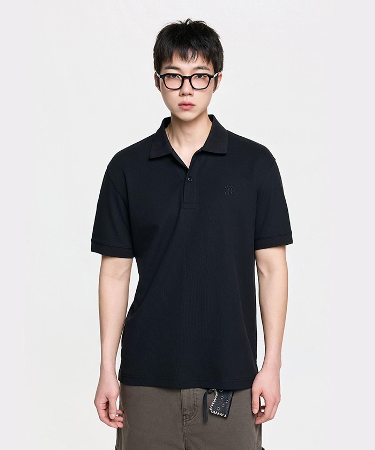 엠엘비(MLB) 베이직 컴포터블핏 카라 티셔츠 NY (Black)