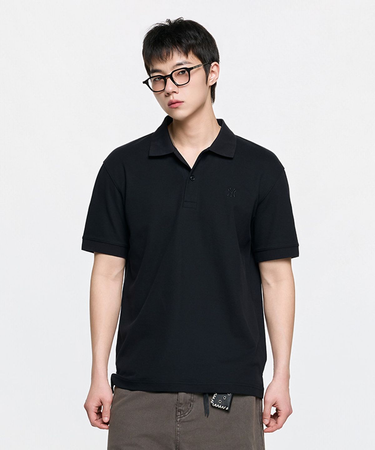 엠엘비(MLB) 베이직 컴포터블핏 카라 티셔츠 NY (Black)
