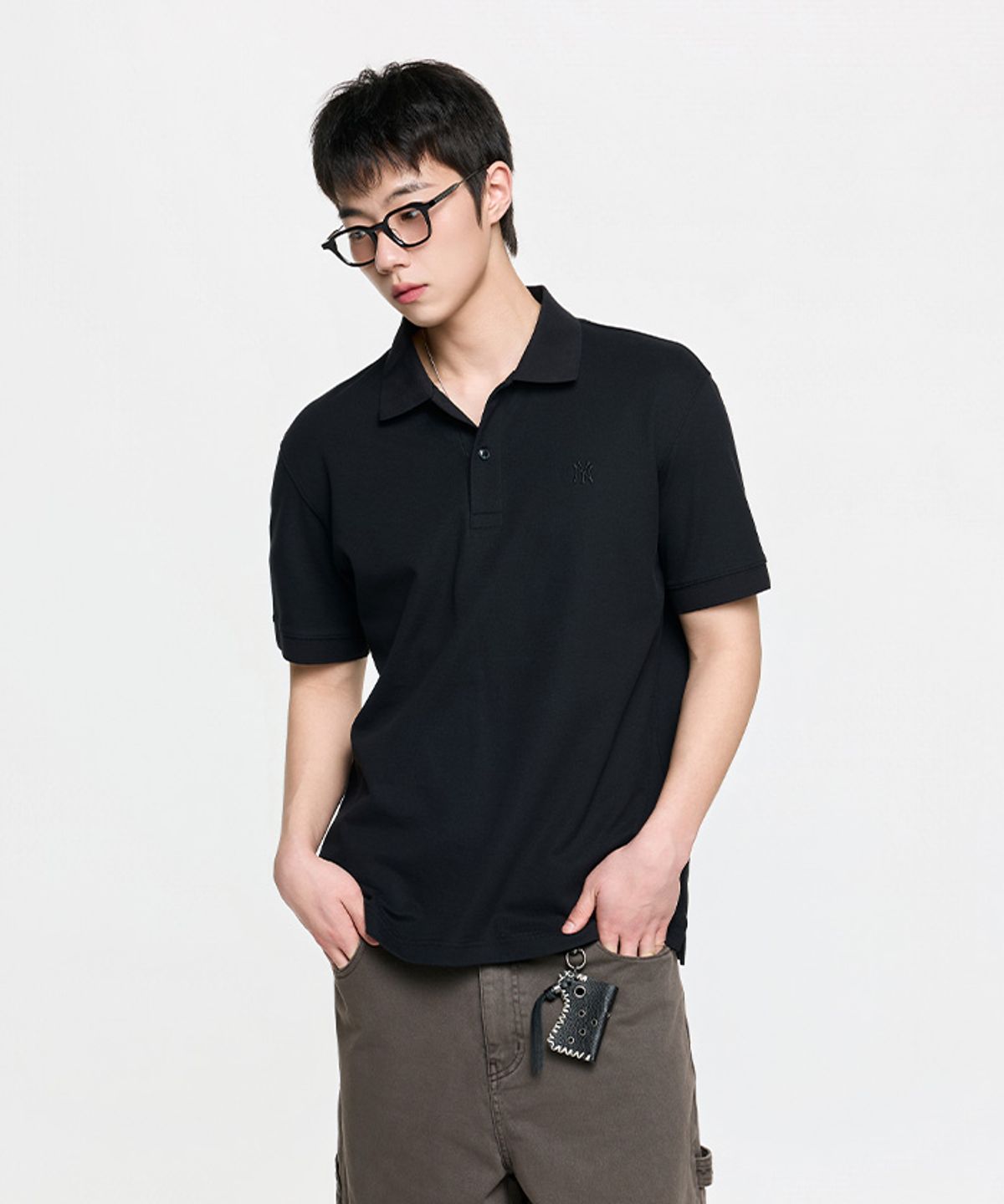 엠엘비(MLB) 베이직 컴포터블핏 카라 티셔츠 NY (Black)