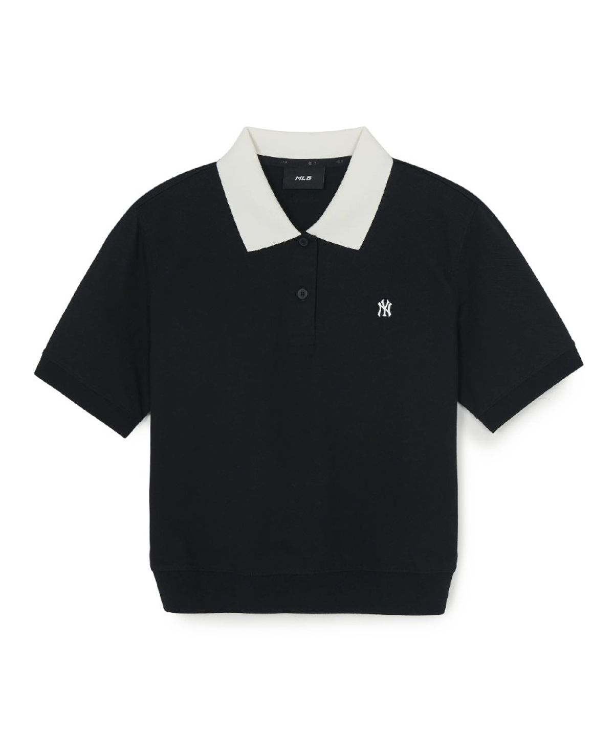 엠엘비(MLB) 여성 베이직 크롭 카라 티셔츠 NY (Black)