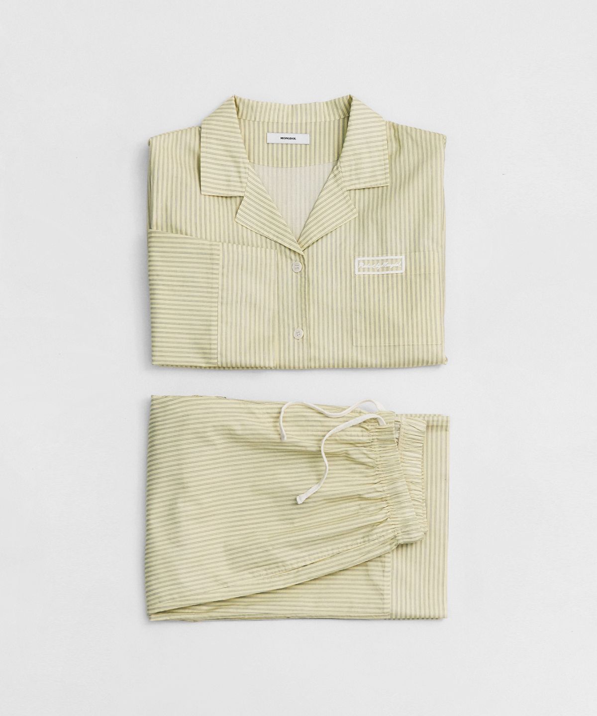 몽돌(MONGDOL) [SET] 컴포트 코튼 스트라이프 긴소매 파자마 레몬 MDPJ005LEMON