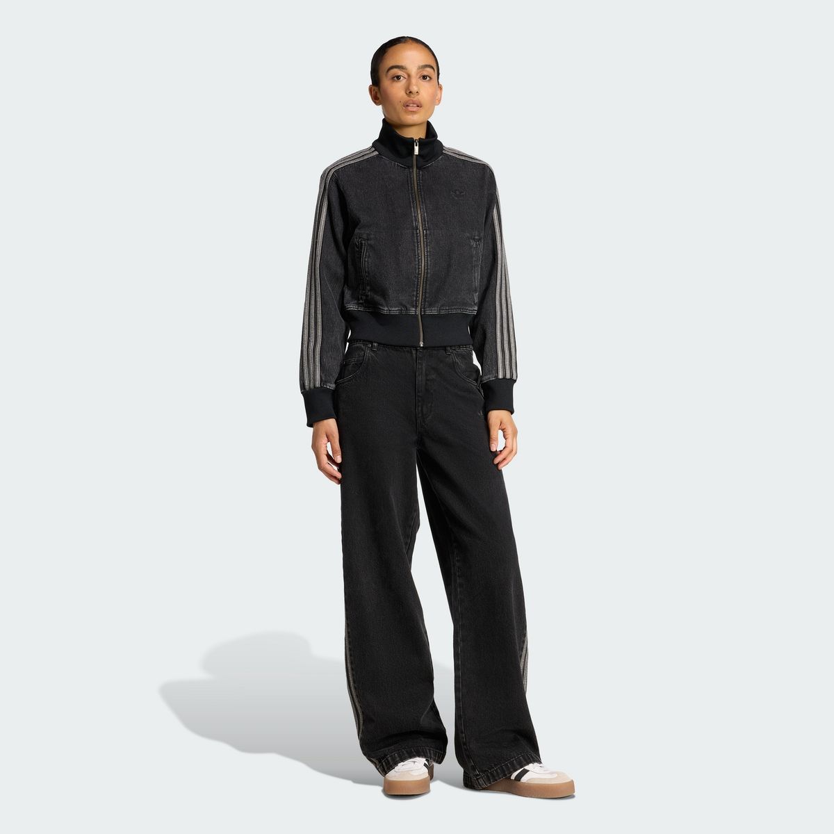 아디다스(ADIDAS) 파이어버드 데님 트랙탑 - 블랙 / KD2898