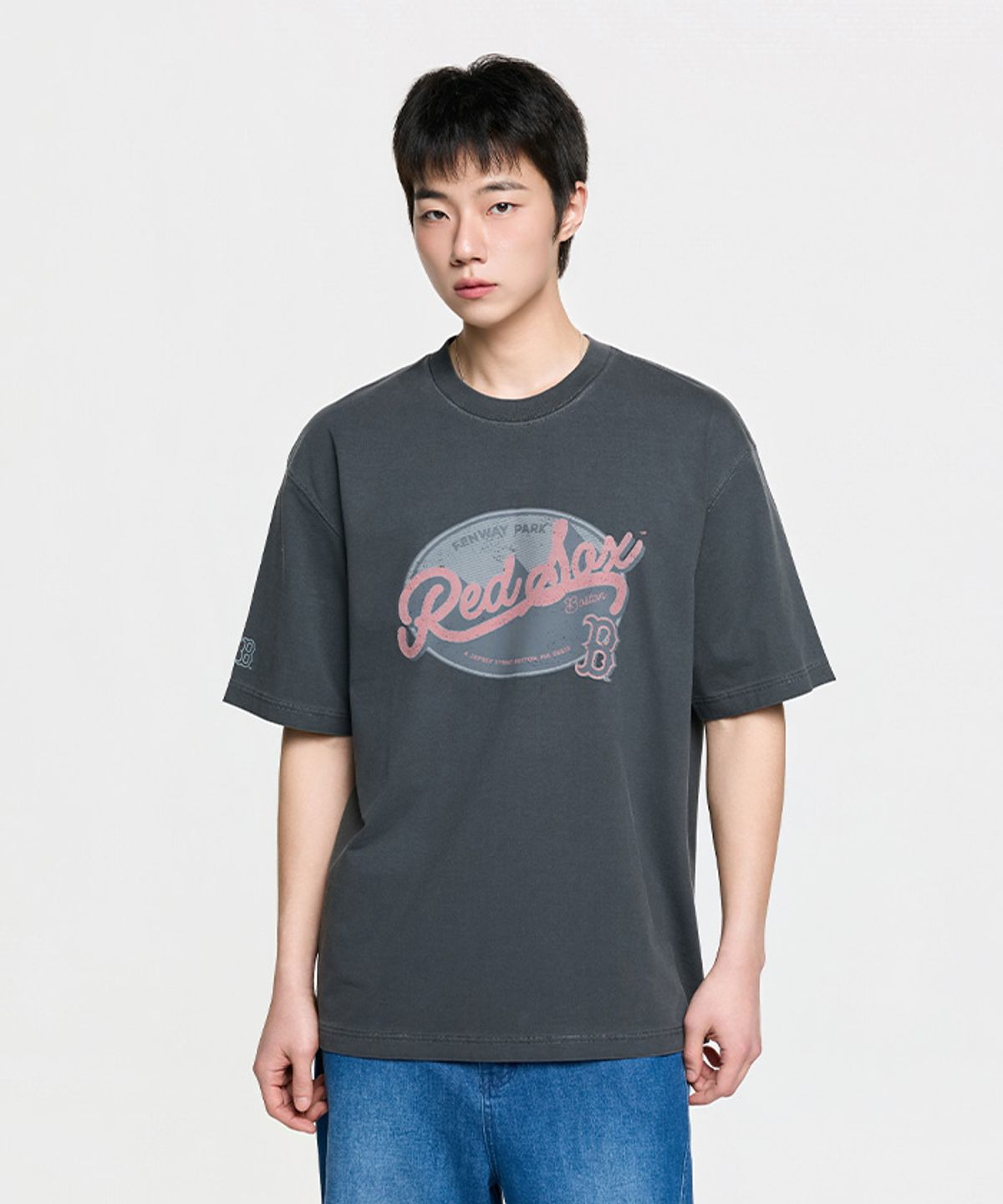 엠엘비(MLB) 빈티지 워싱 그래픽 반팔 티셔츠 BOS (D.Charcoal Grey)